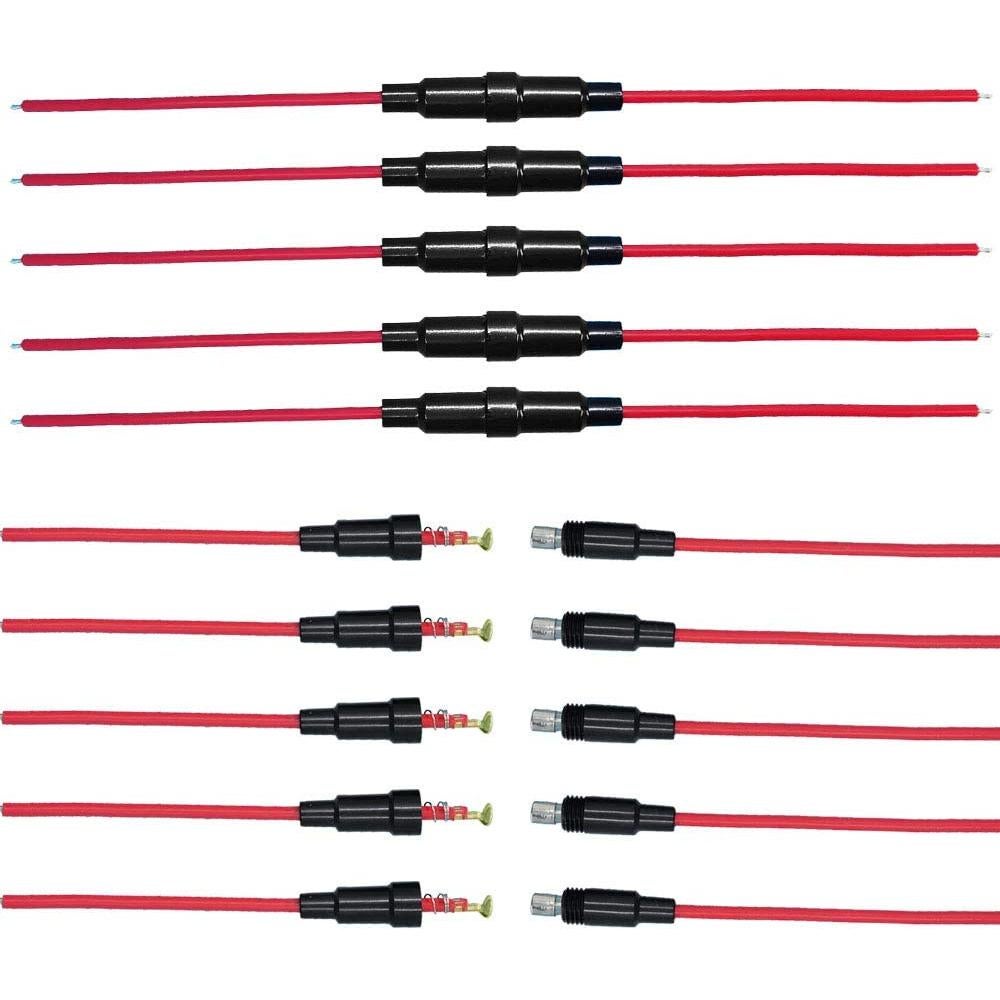 Portafusibles en Línea 16 AWG ChengHongXing 5x20mm 10 Pzas