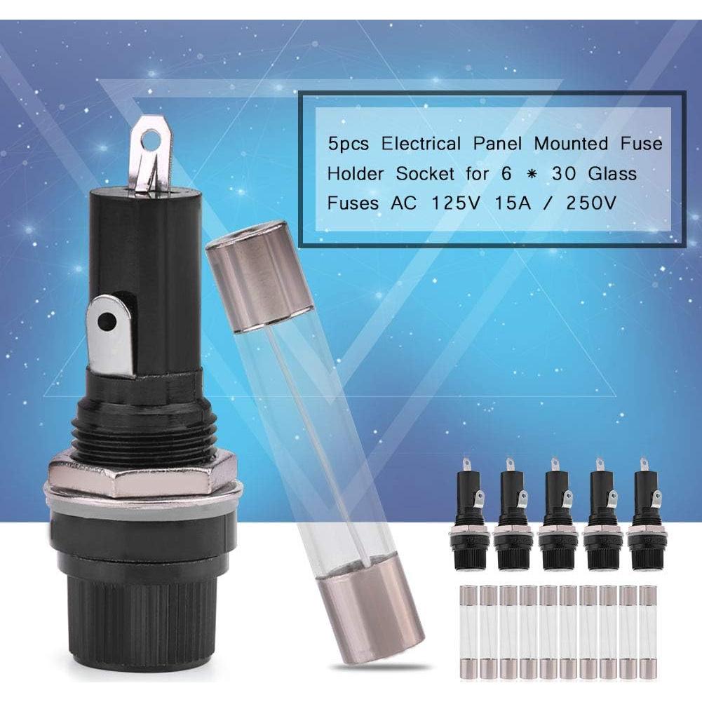 Soporte de Montaje en Panel Anauto - 5pcs 6x30mm Vidrio