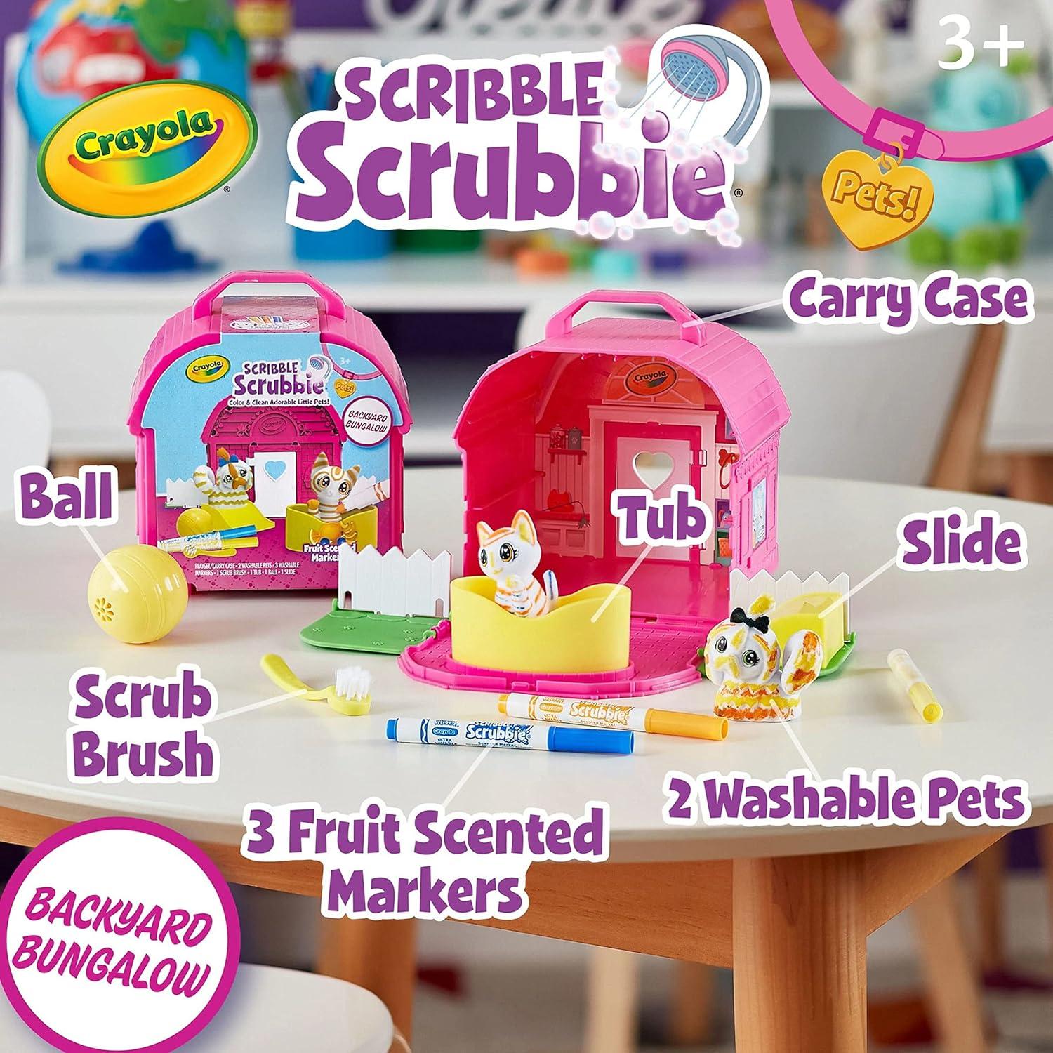 Crayola Scribble Scrubbie Bungalow de Patio, 2 Mascotas