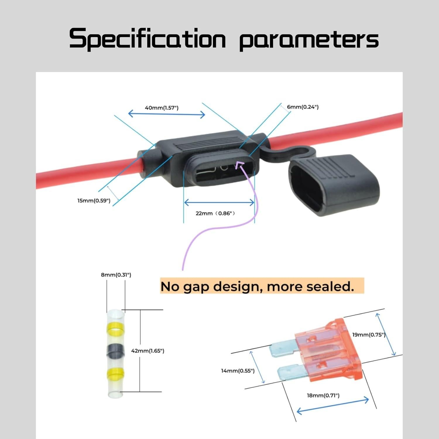 Kit de Portafusibles Impermeable 10 AWG Awilzzoe con Conectores