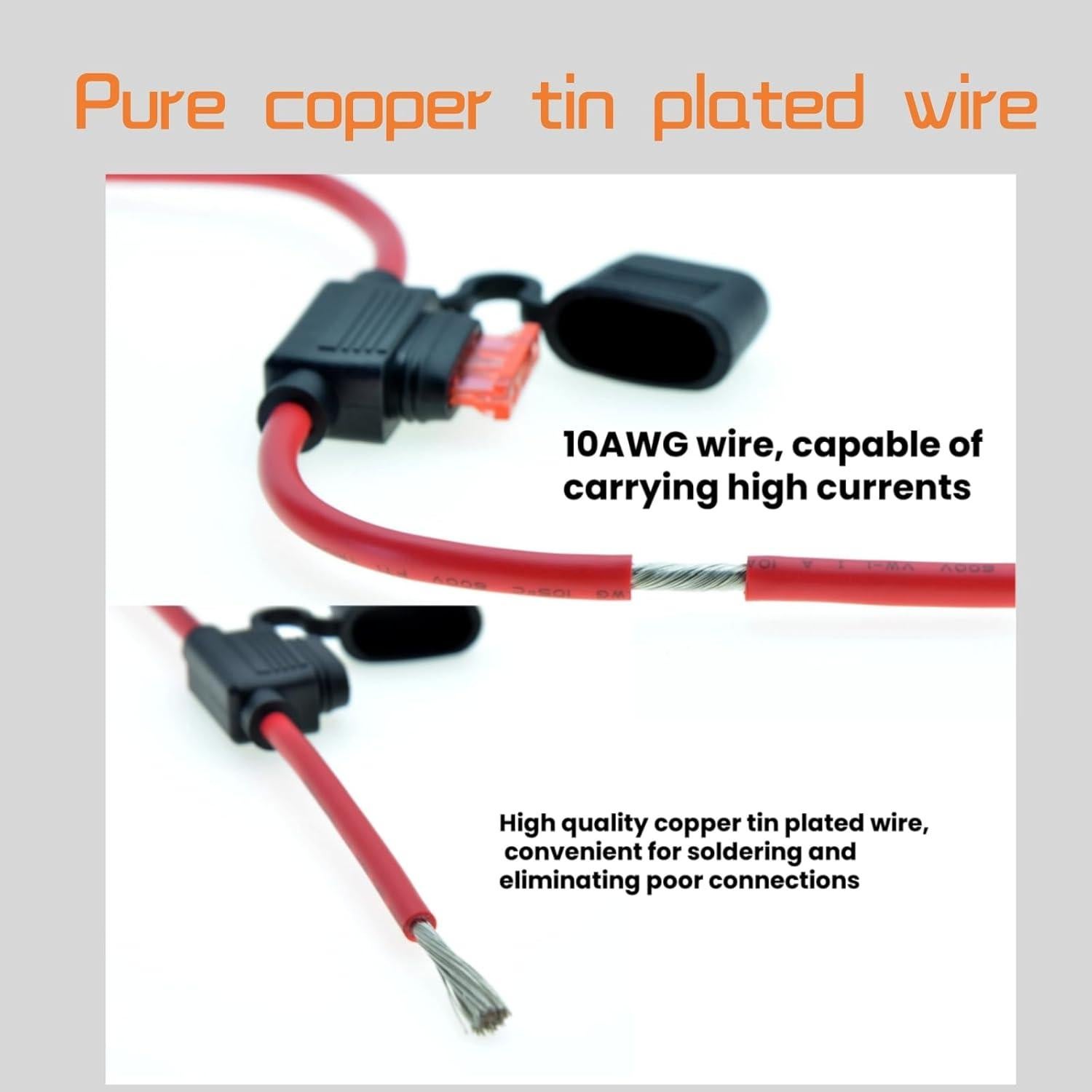 Kit de Portafusibles Impermeable 10 AWG Awilzzoe con Conectores