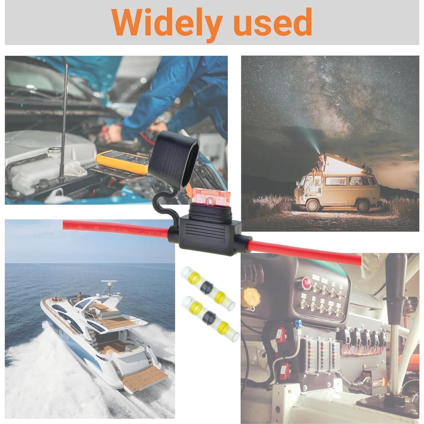 Kit de Portafusibles Impermeable 10 AWG Awilzzoe con Conectores