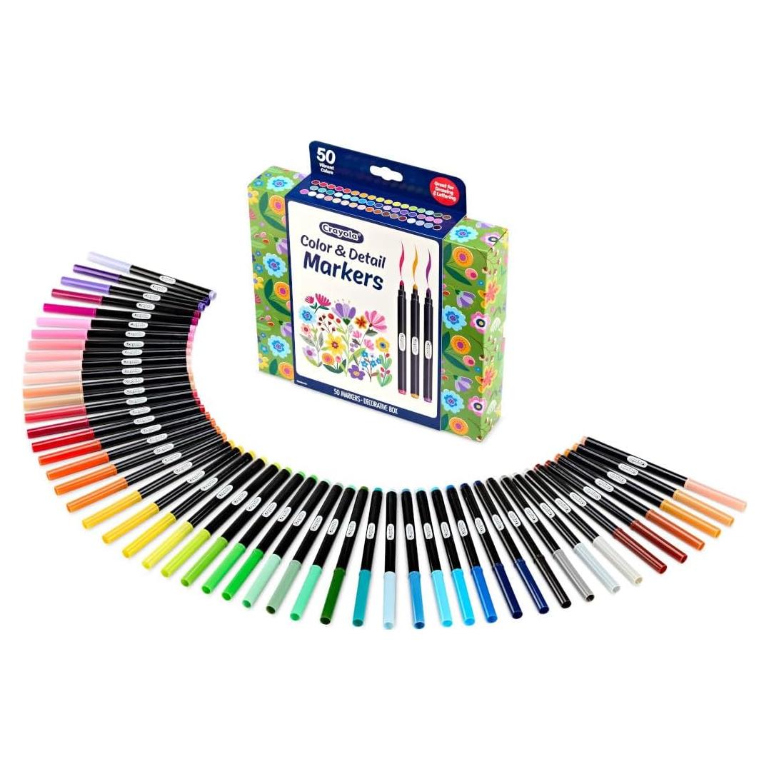 Conjunto de Marcadores Crayola Color y Detalle 50 colores