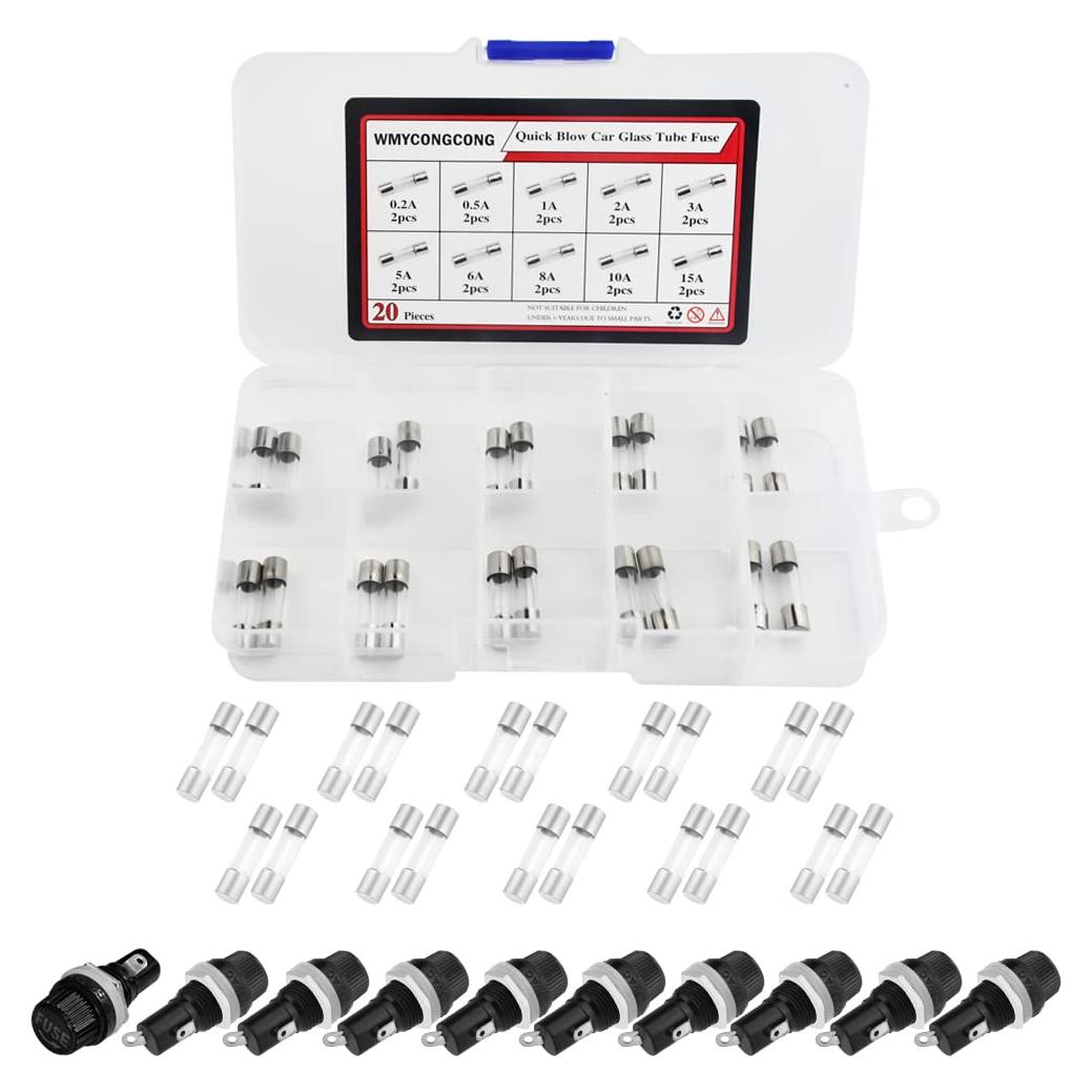 Soporte de Fusible Montado en Panel WMYCONGCONG 10 Pcs 5x20mm
