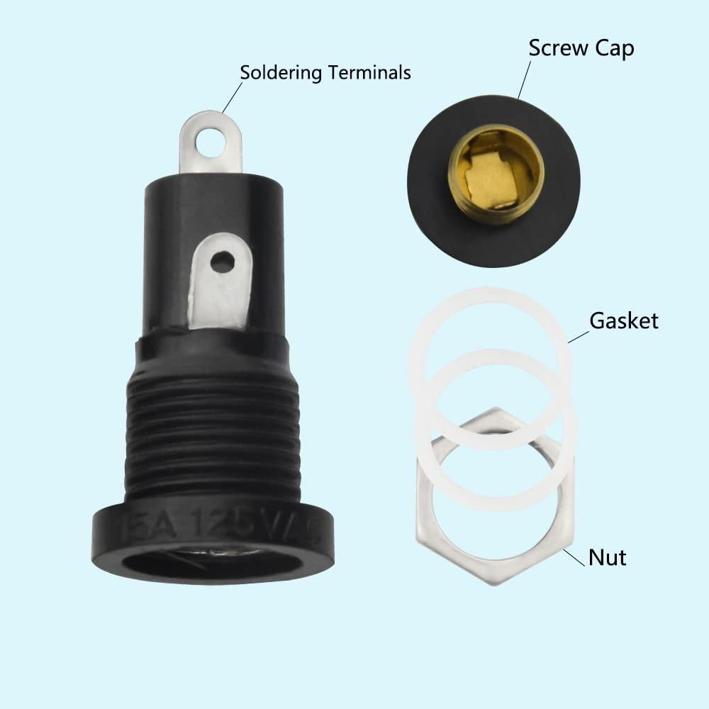 Soporte de Fusible Montado en Panel WMYCONGCONG 10 Pcs 5x20mm