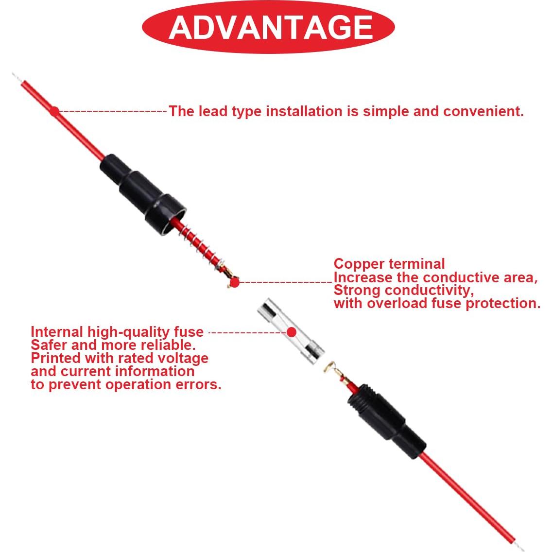 Kit 15 Soportes de Fusible 5x20mm + 60 Fusibles Vidrio 250V