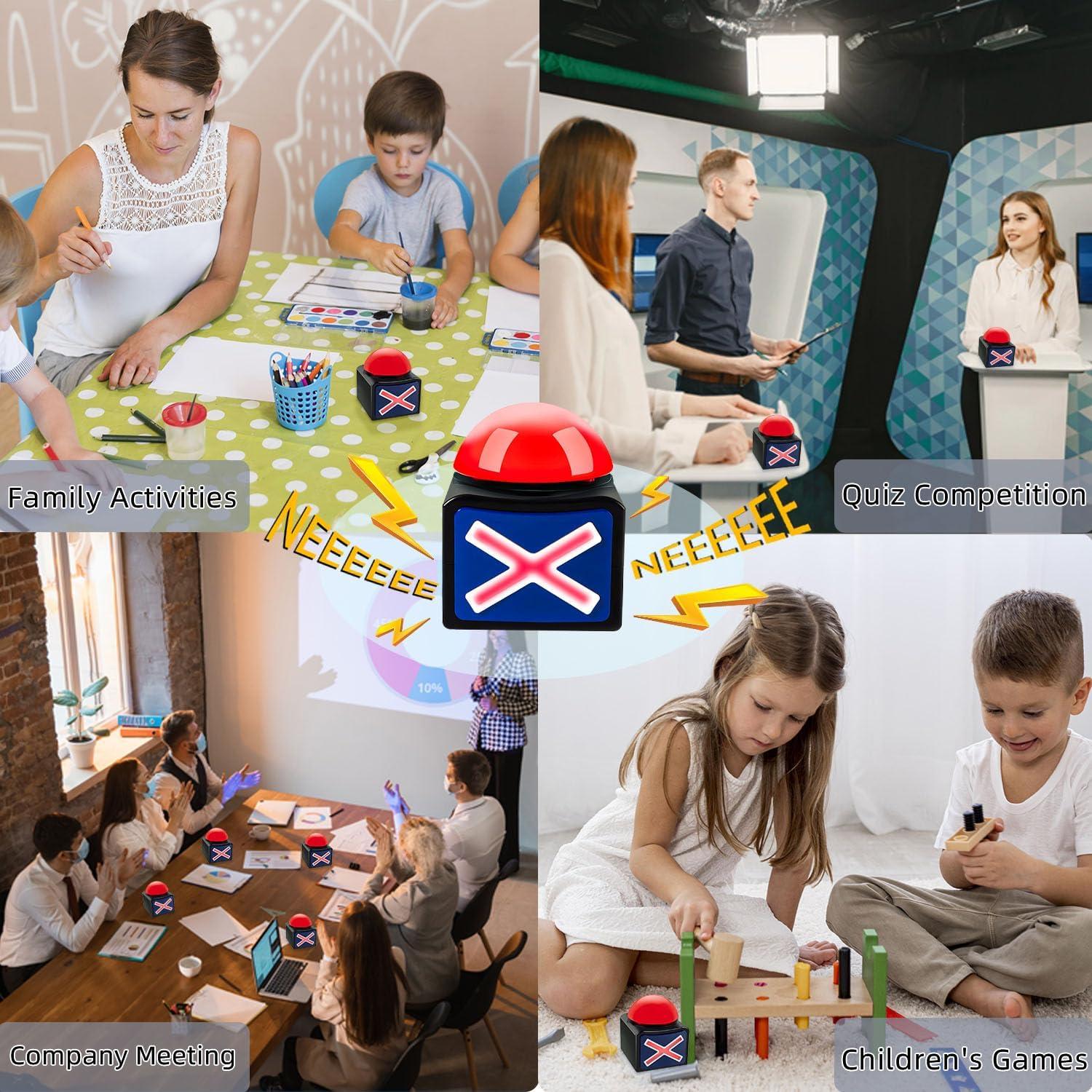 Juego de Timbres de Alarma BOSKEY 4 Piezas para Trivia