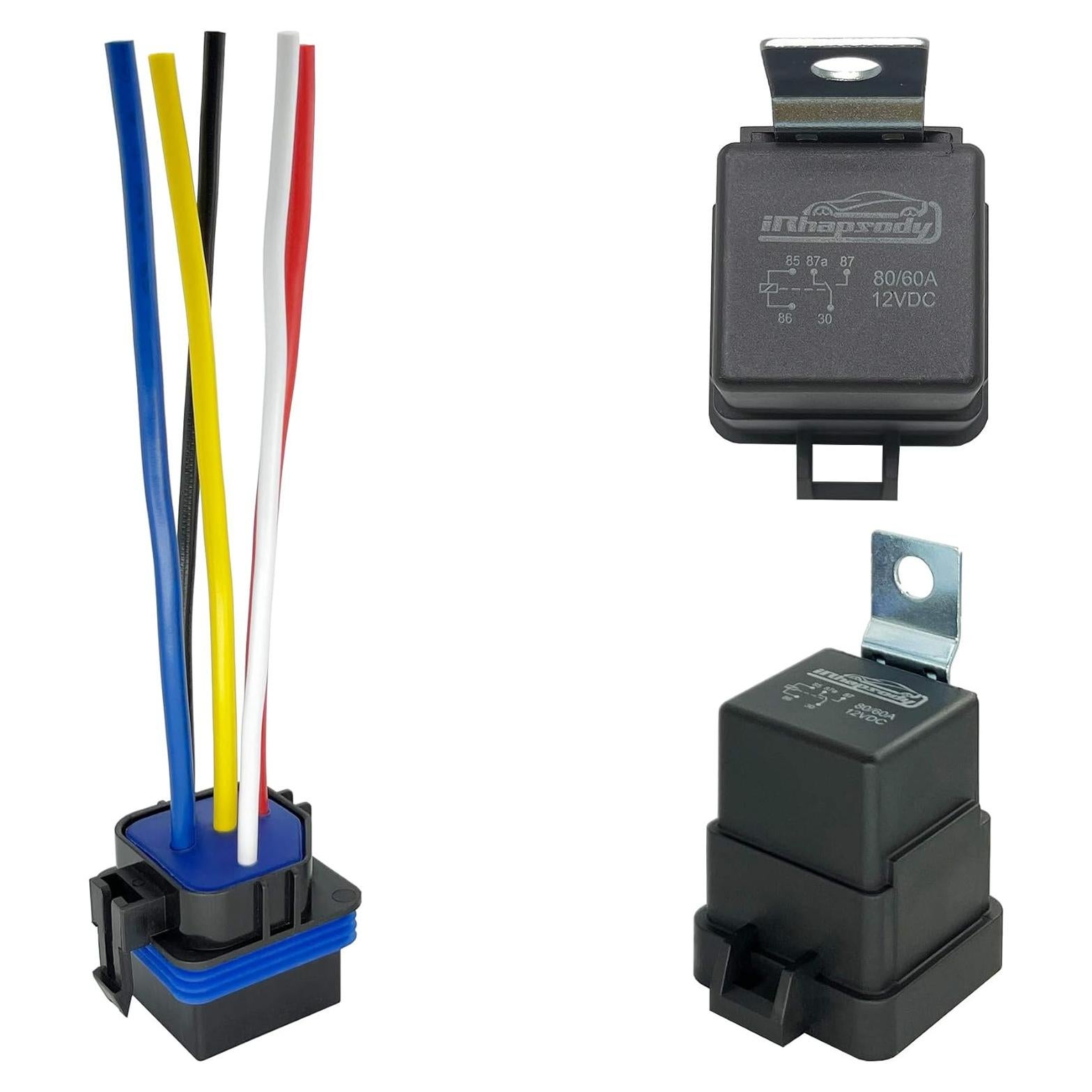 Relé Automotriz Impermeable IRHAPSODY 12VDC 80A 5 Pines