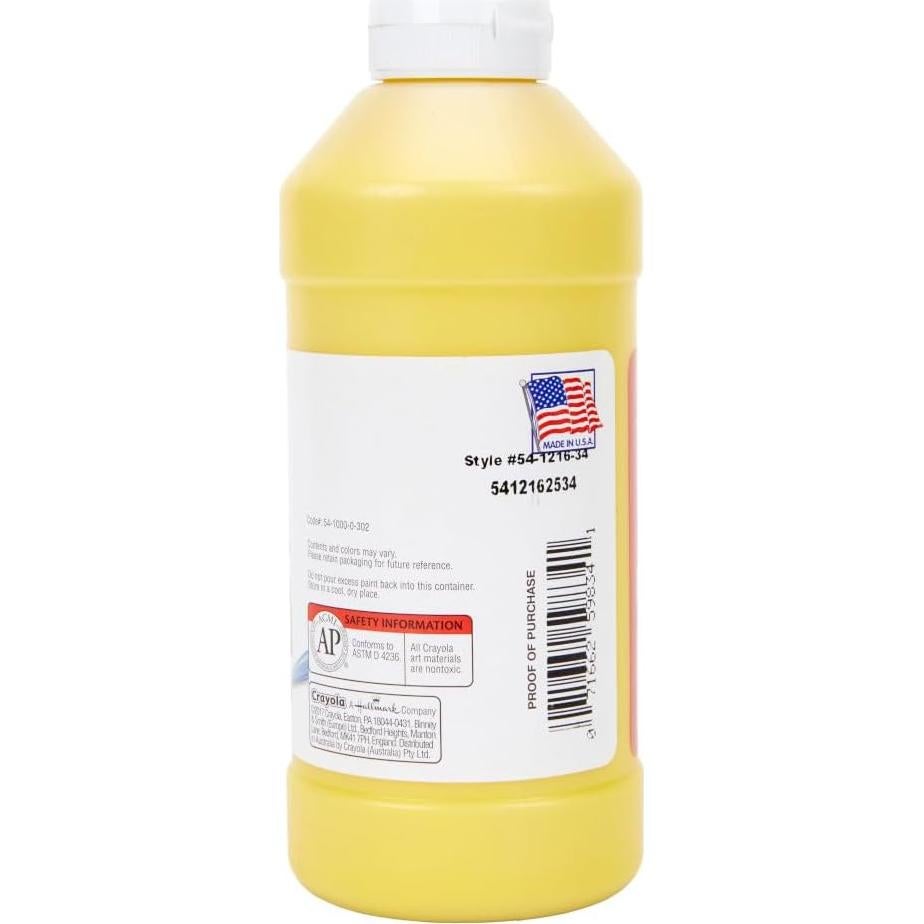 Pintura Tempera Crayola Amarilla 473 ml - No Tóxica