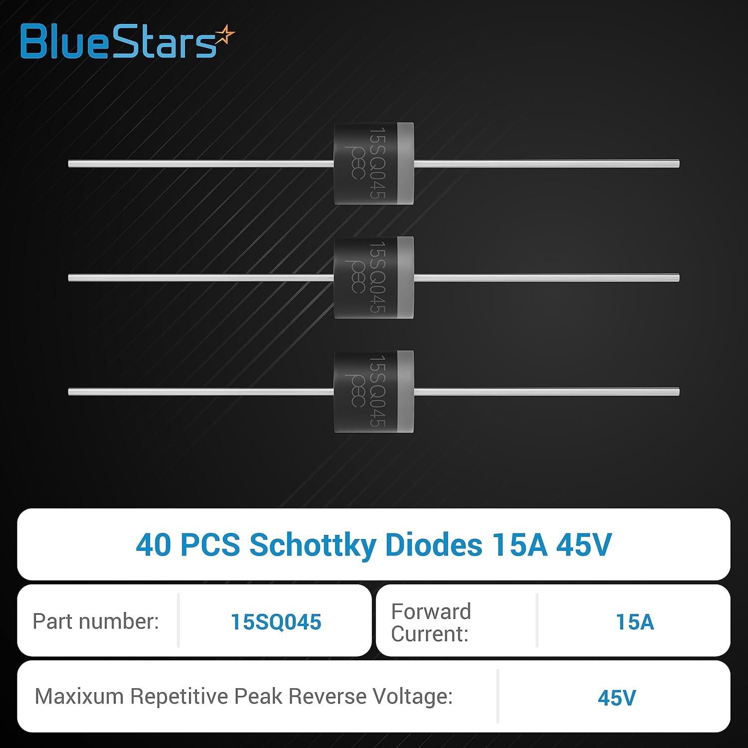 Paquete de 40 Diodos Rectificadores Schottky 15A 45V BlueStars