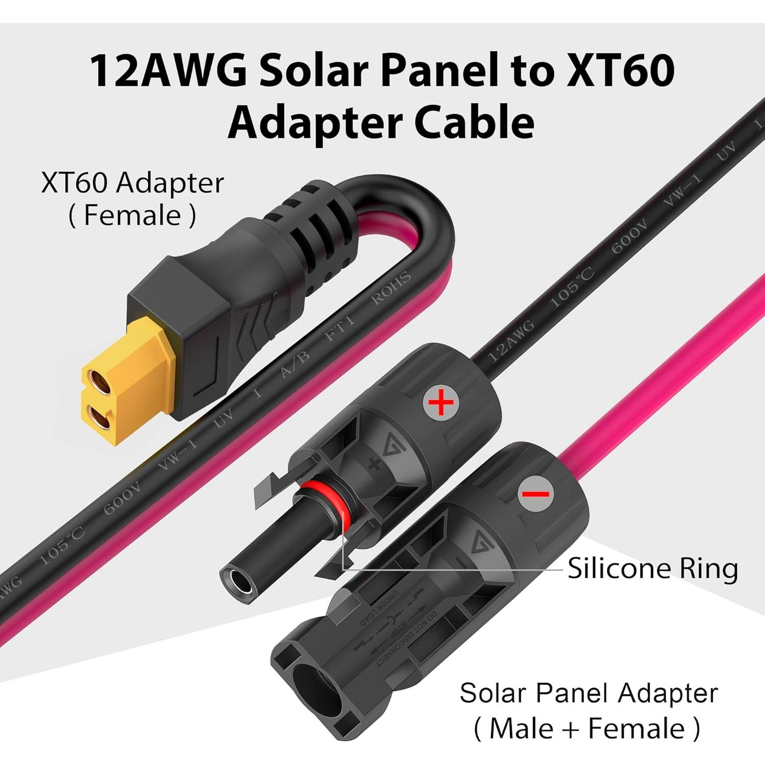 Cable de Extensión Solar XT60 12AWG 3M Laisomeke