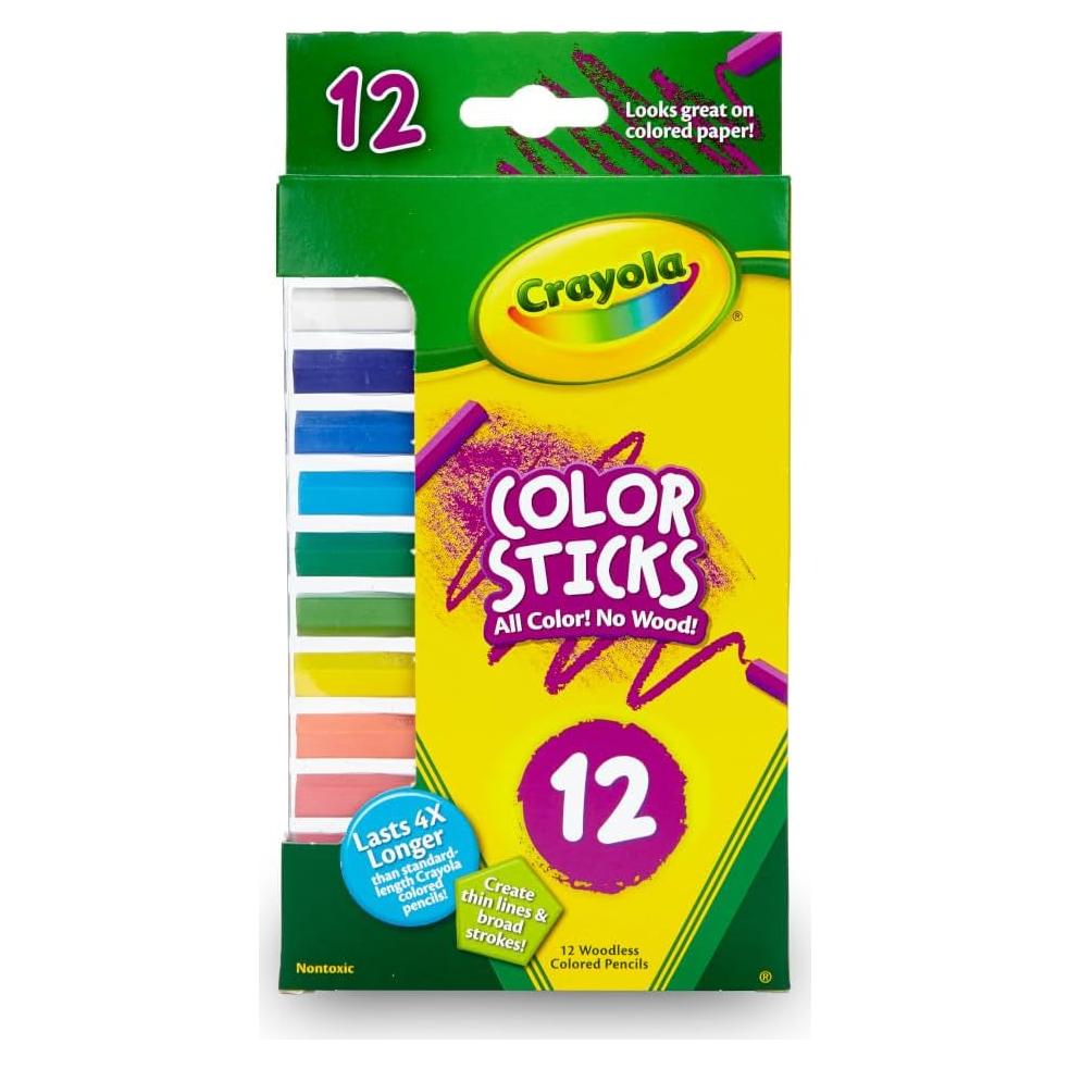 Crayola Color Sticks 12 Piezas Sin Madera No Tóxicos