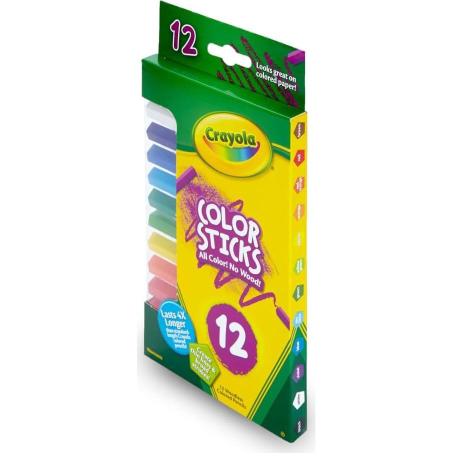 Crayola Color Sticks 12 Piezas Sin Madera No Tóxicos
