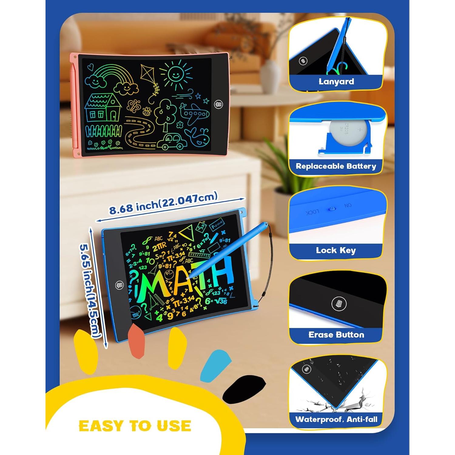 Tableta de Escritura LCD Bravokids 2 Pack 21.6 cm Niños