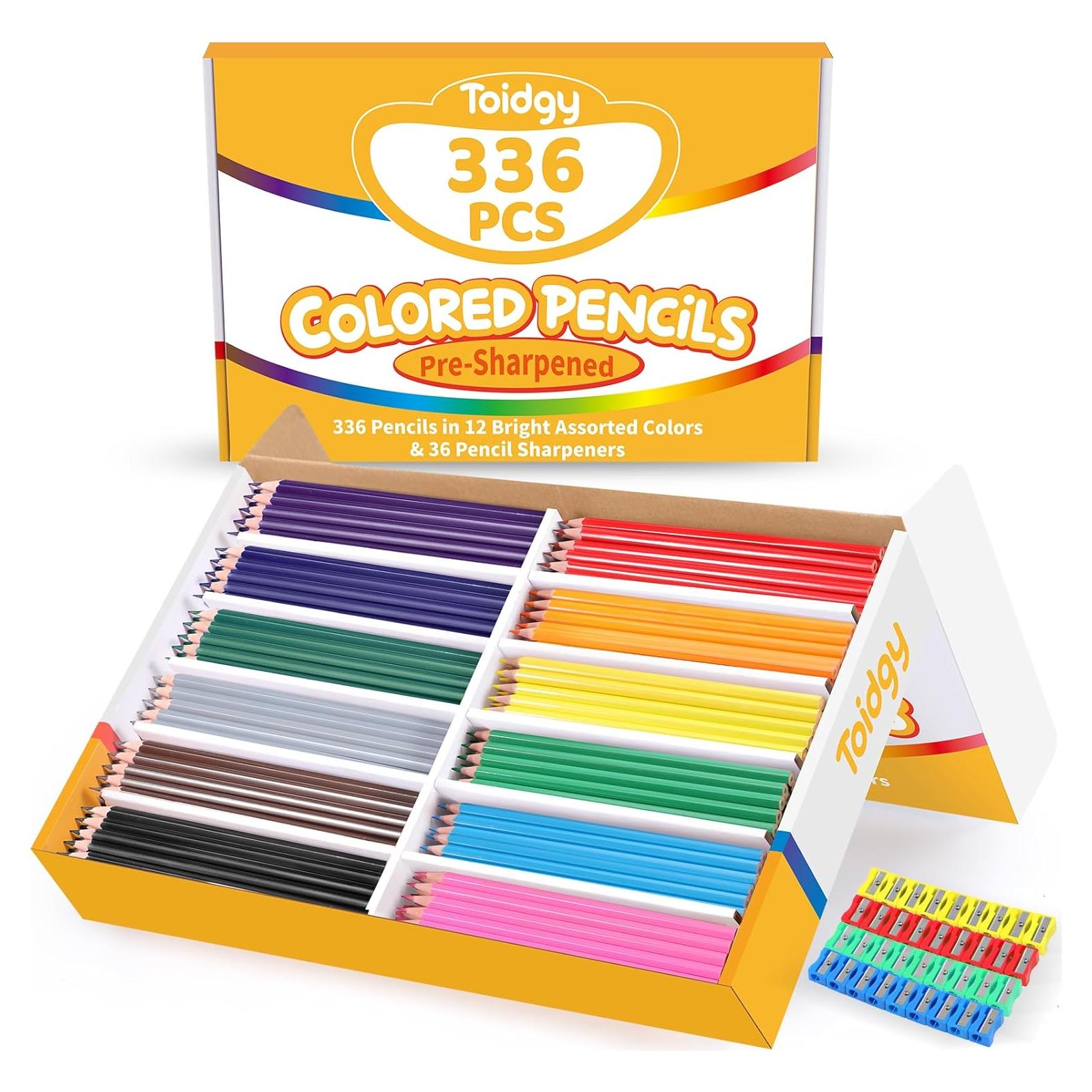 336 Lápices de Colores Toidgy con 36 Sacapuntas