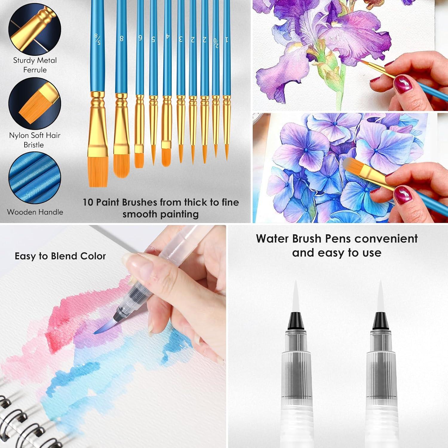 Juego de Pintura Acuarela Taotree 48 Colores y 10 Pinceles