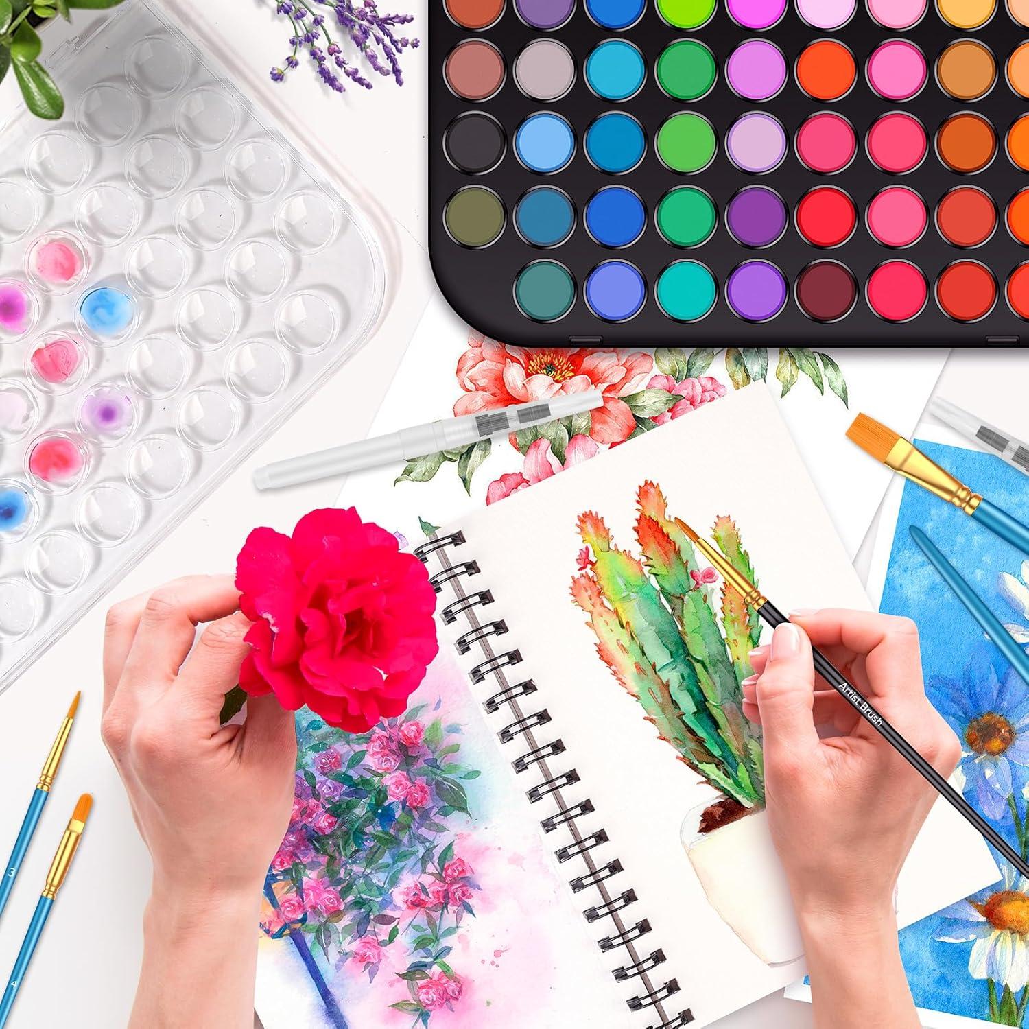 Juego de Pintura Acuarela Taotree 48 Colores y 10 Pinceles
