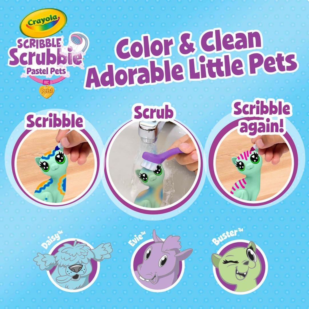 Crayola Scribble Scrubbie Mascotas Pastel 3ct Juguete Creativo