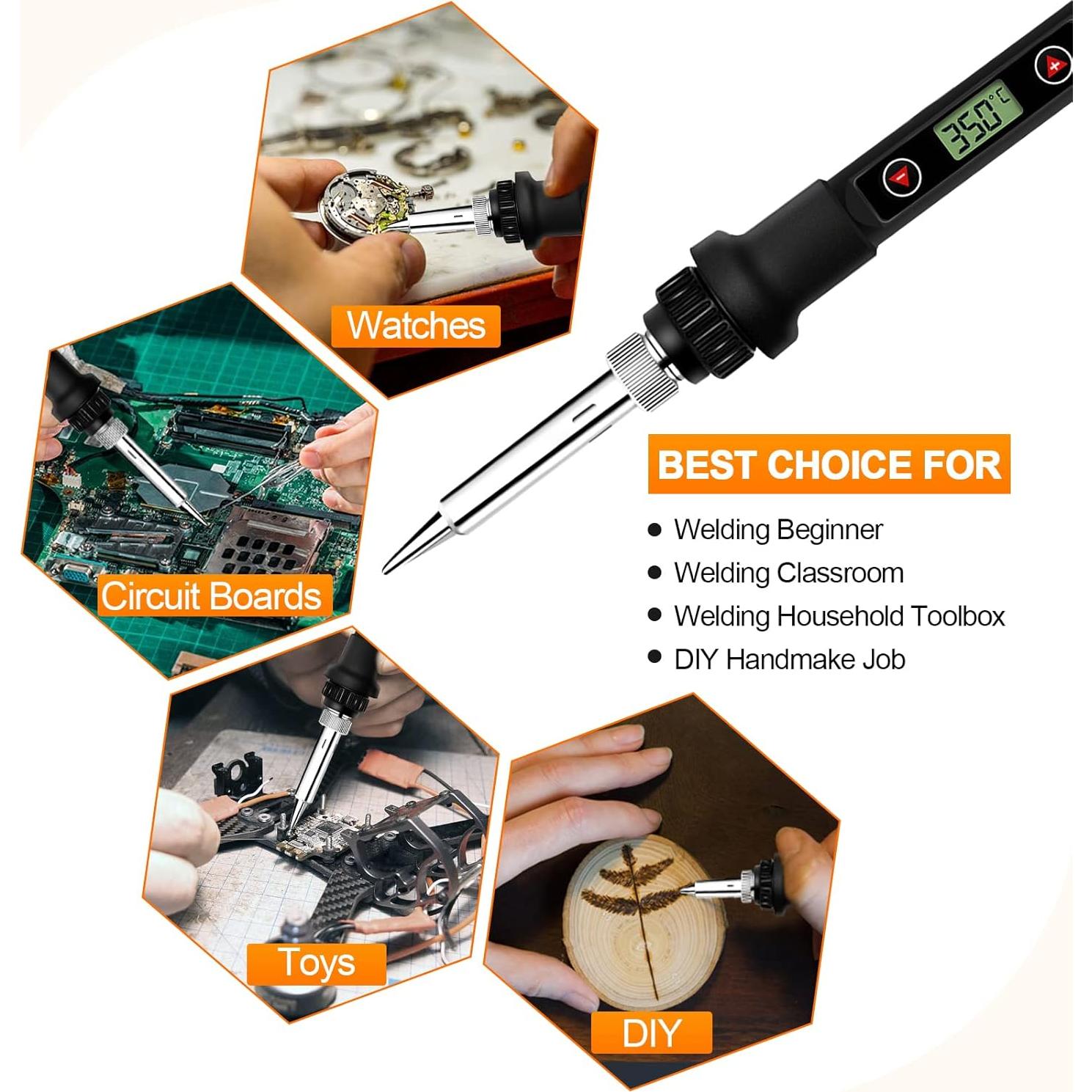 Kit de Soldador 80W LJPXHHU 13 en 1 con Temperatura Ajustable