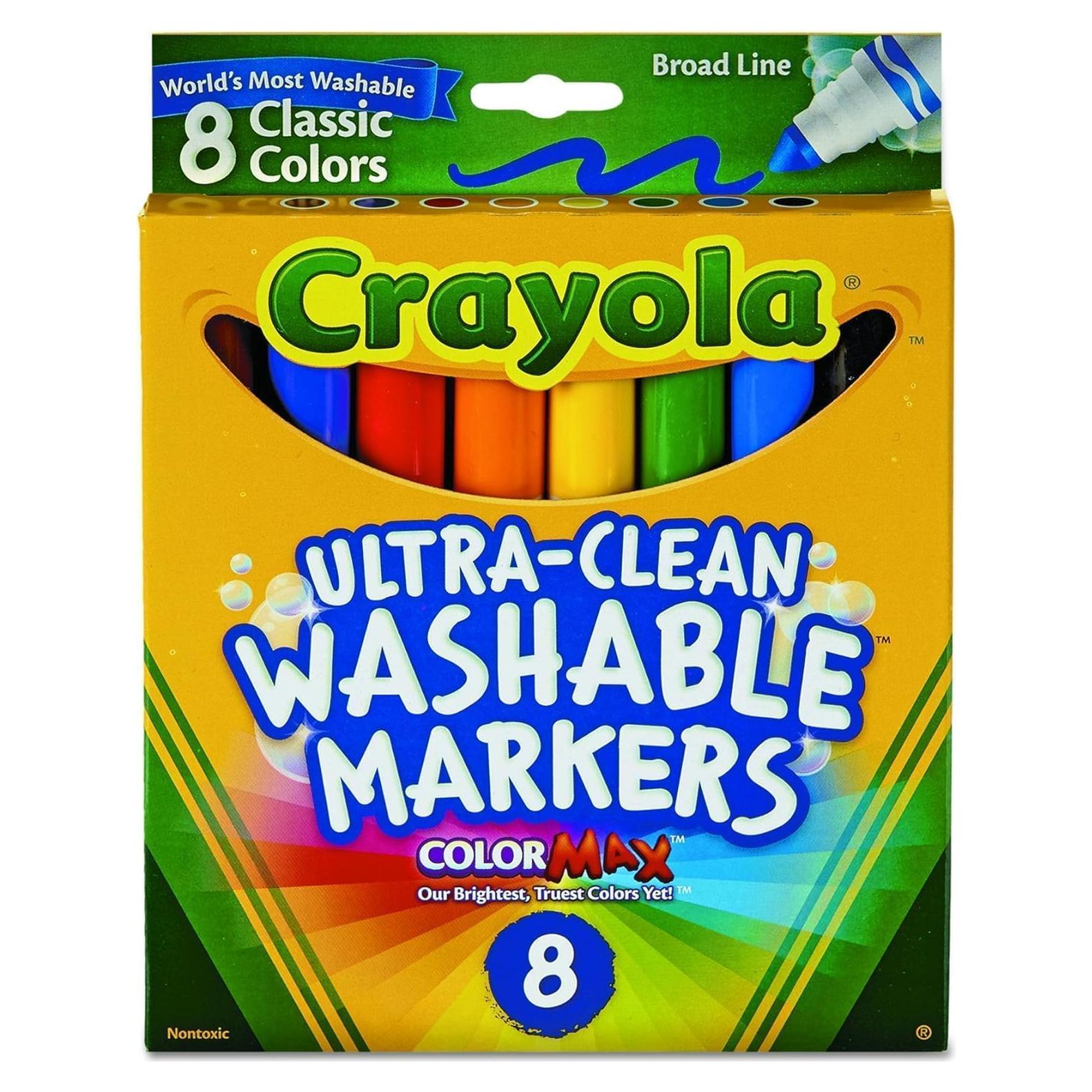 Marcadores Lavables Crayola 8 Colores Línea Ancha
