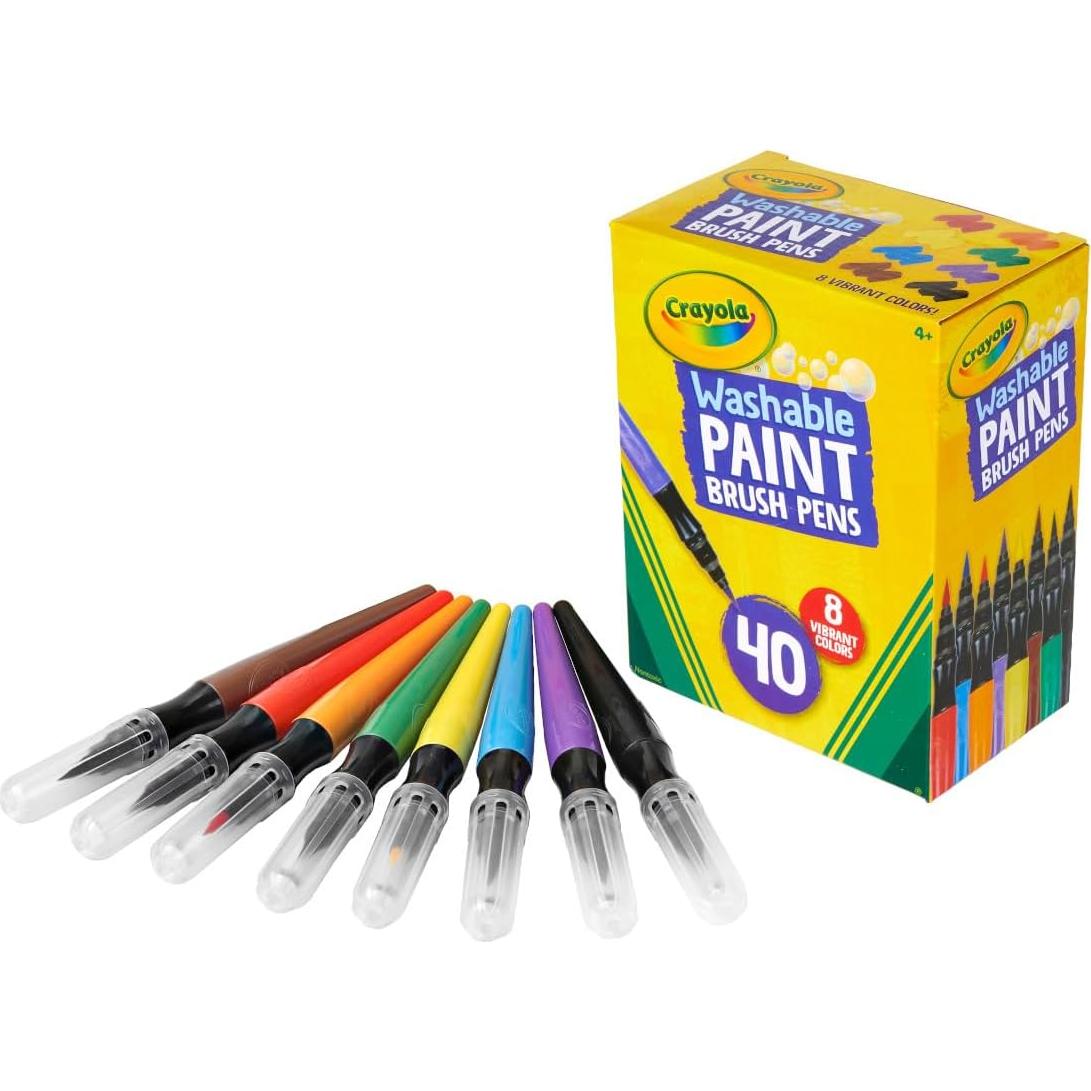 Pinceles de Pintura Crayola No Goteo, Set de 40 Colores Lavables