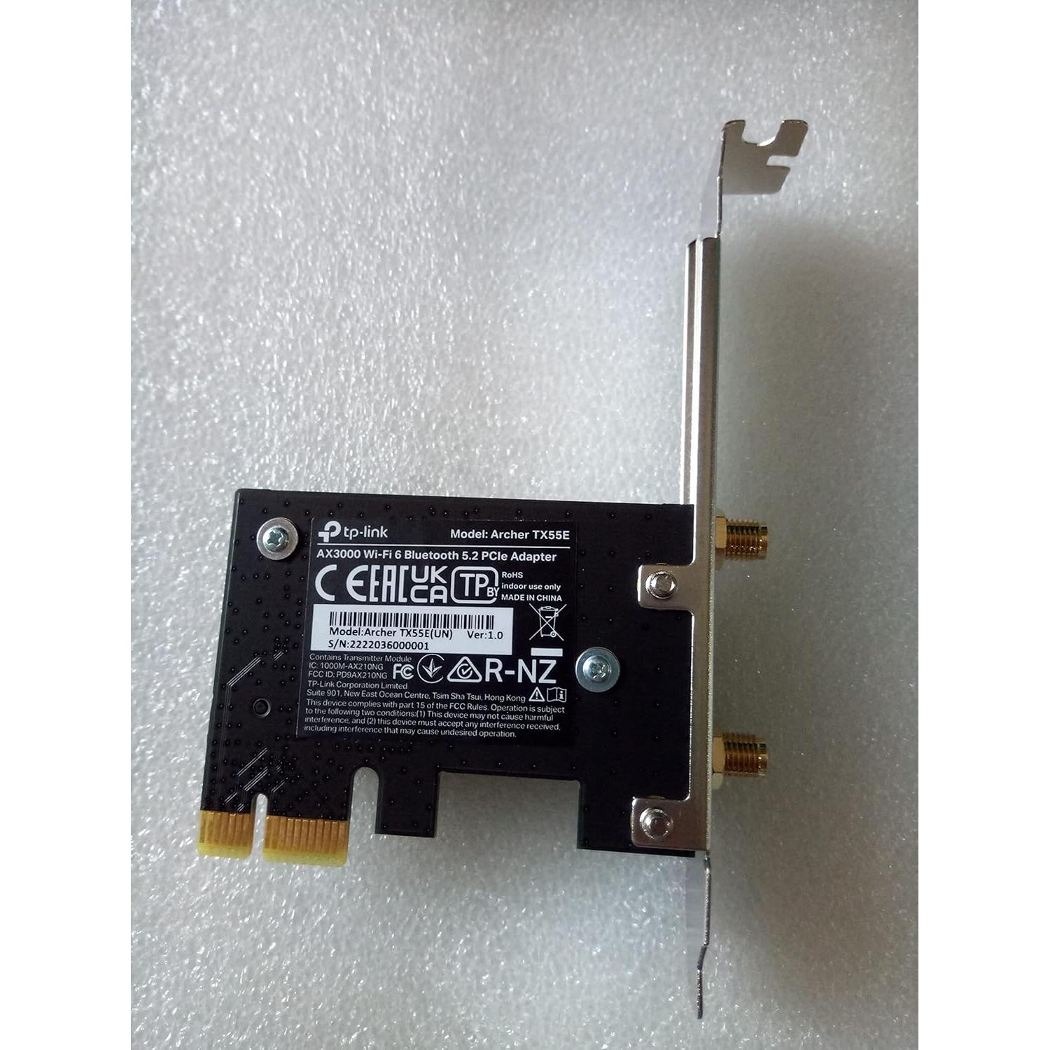 TP-Link Archer TX55E Tarjeta WiFi 6 PCIe AX3000 Bluetooth 5.2