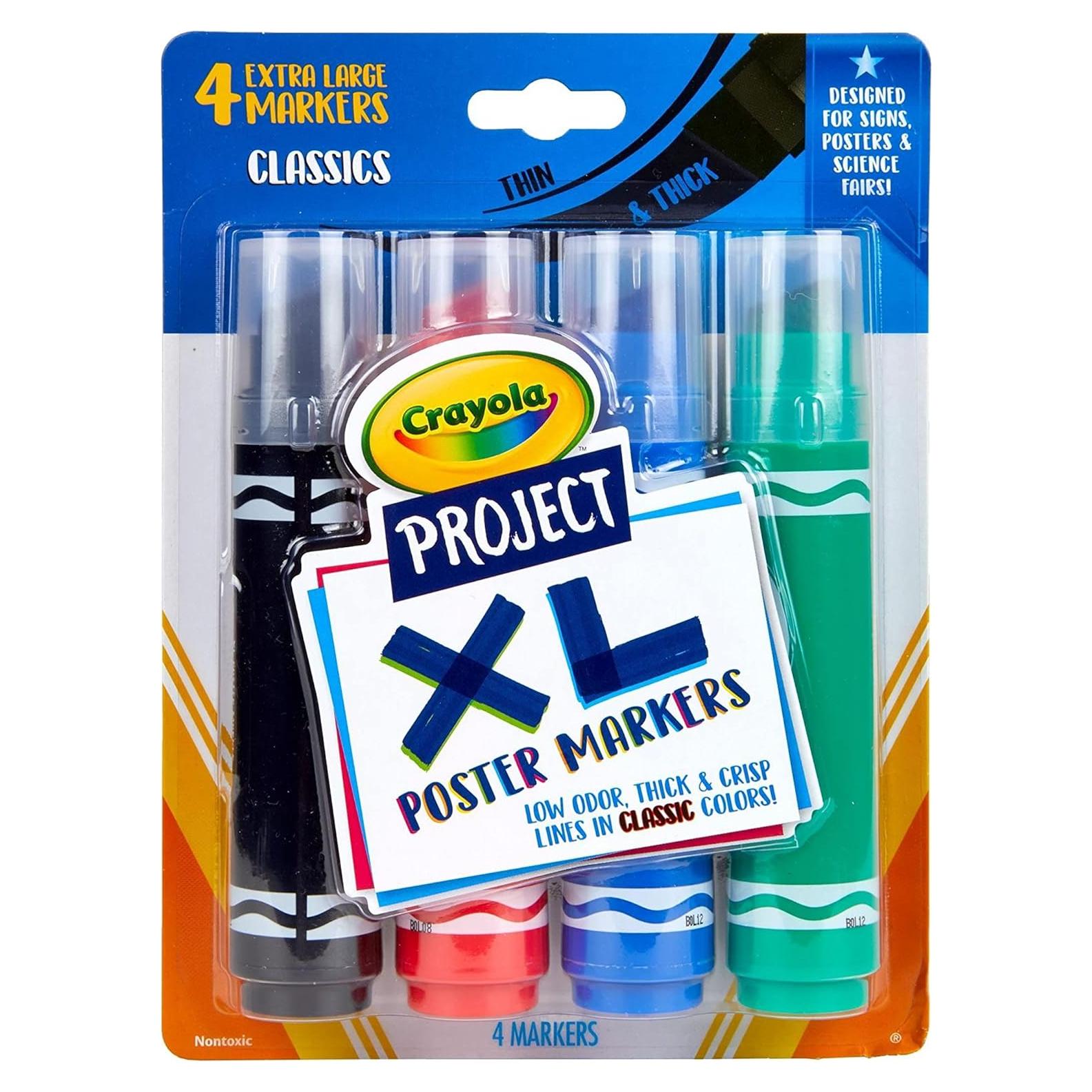 Marcadores de Póster XL Crayola 4 Colores Clásicos