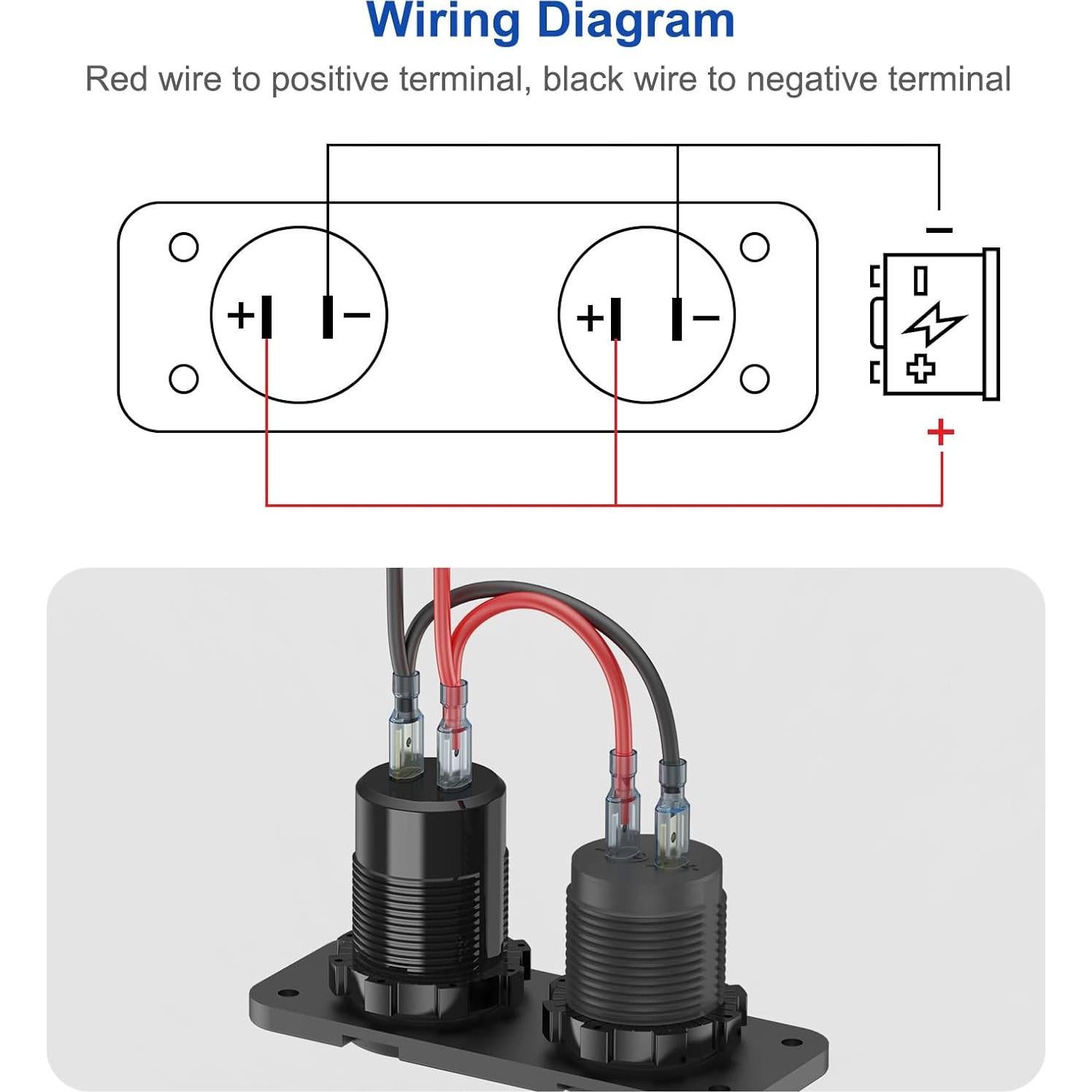 Panel Interruptor Marítimo Hapytrip 12V USB 3 Puertos 150W