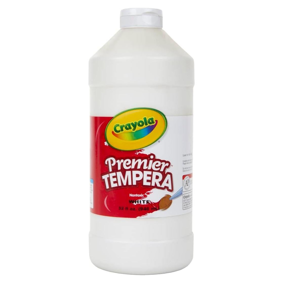 Pintura Tempera Crayola 32 oz Blanca, No Tóxica, Mate