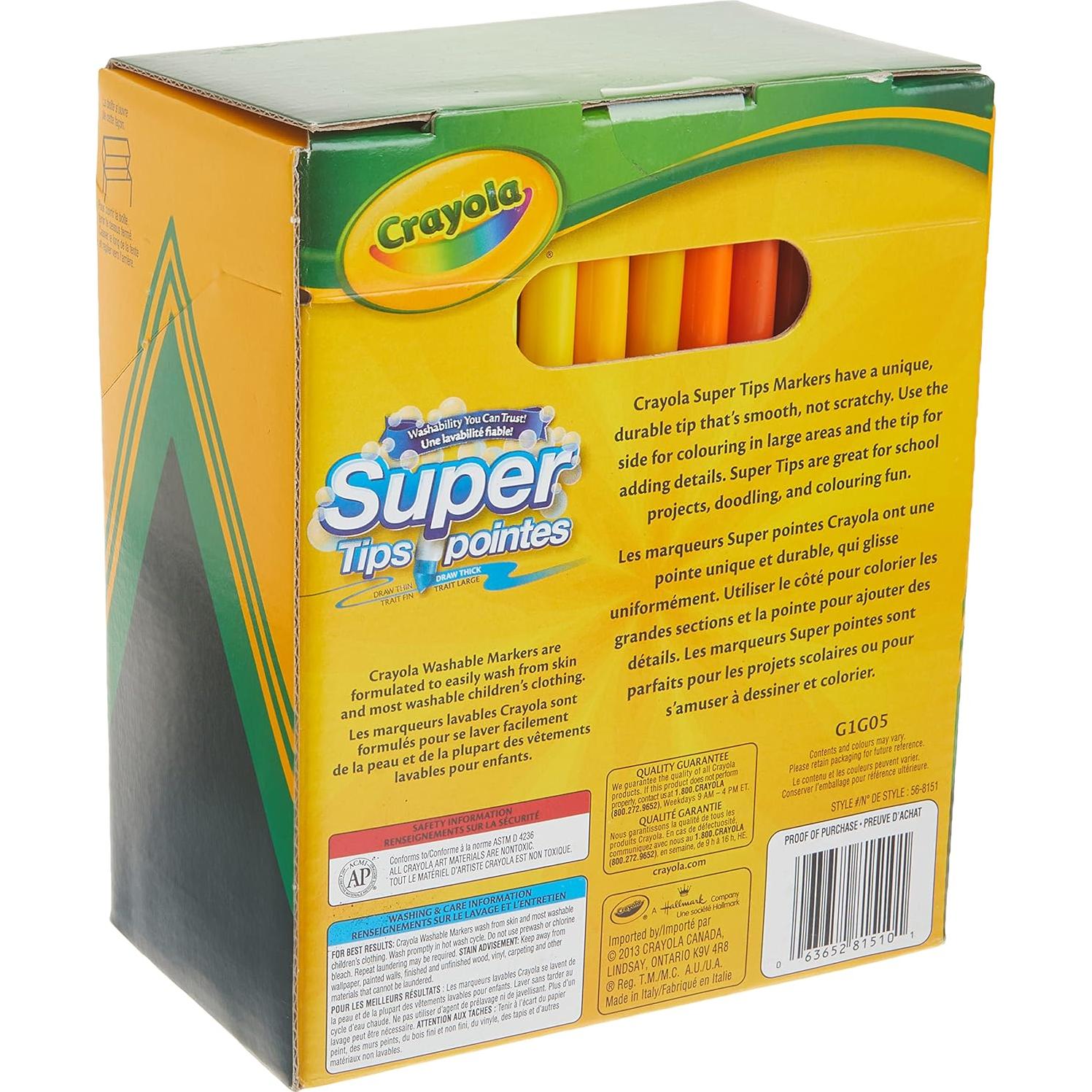 Marcadores Lavables Crayola Super Tips 100 Colores