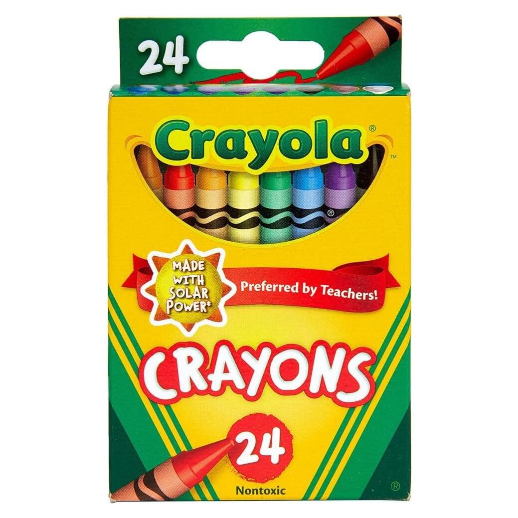 Crayons, Assorted Classic Colors, 24 Count