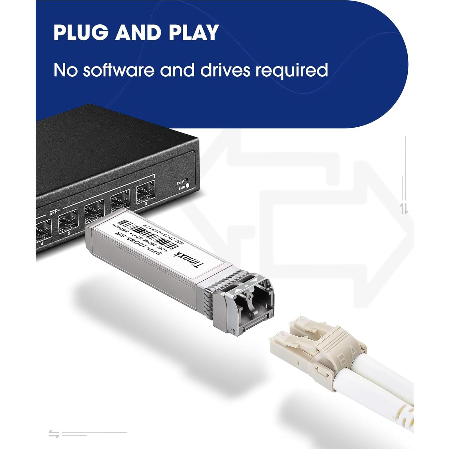Paquete de 4 Transceptores SFP+ 10G Timaxk 10GBASE-SR 850nm