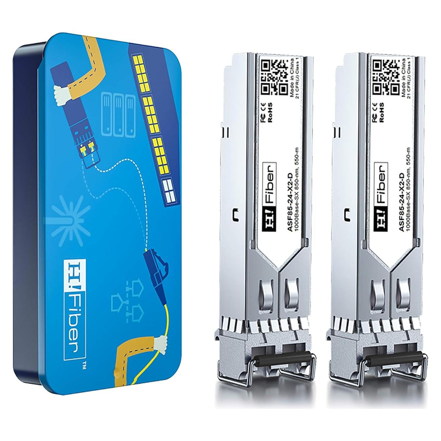 Módulo SFP H!Fiber 1.25G Multimodo 850nm 550m Paquete de 2