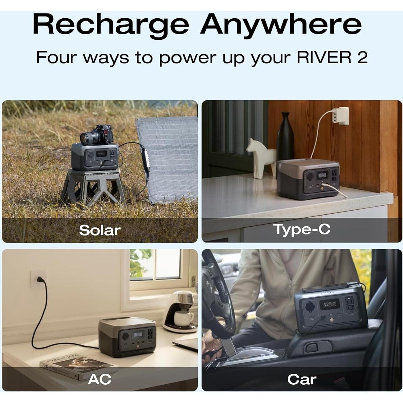 Estación de Energía Portátil EF ECOFLOW RIVER 2 256Wh