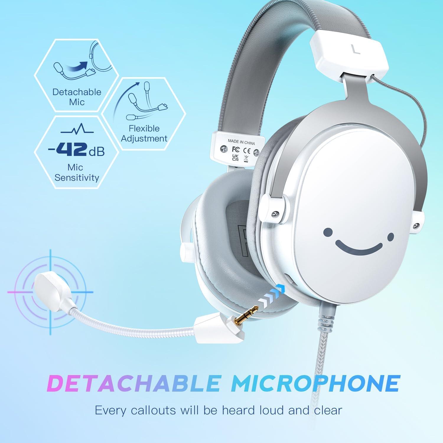 Auriculares Gaming FIFINE H9 Blanco 7.1 Sonido Inmersivo