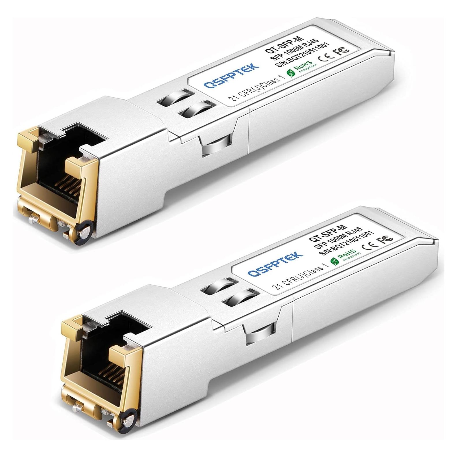 Transceptor SFP a RJ45 1000BASE-T QSFPTEK 2 Pack 100m