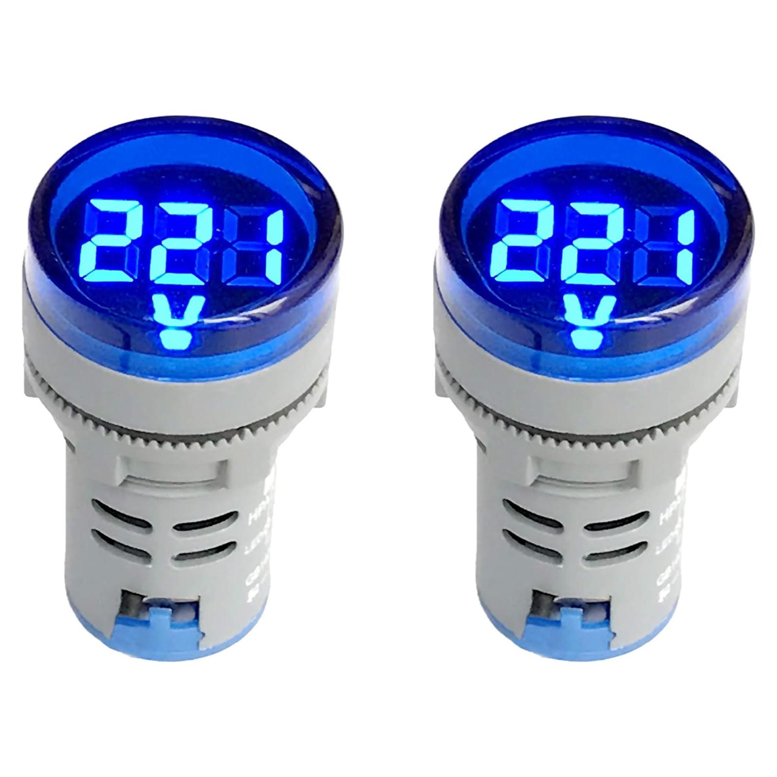 NOYITO Voltímetro Digital CA 80-500V LCD Paquete de 2 Azul