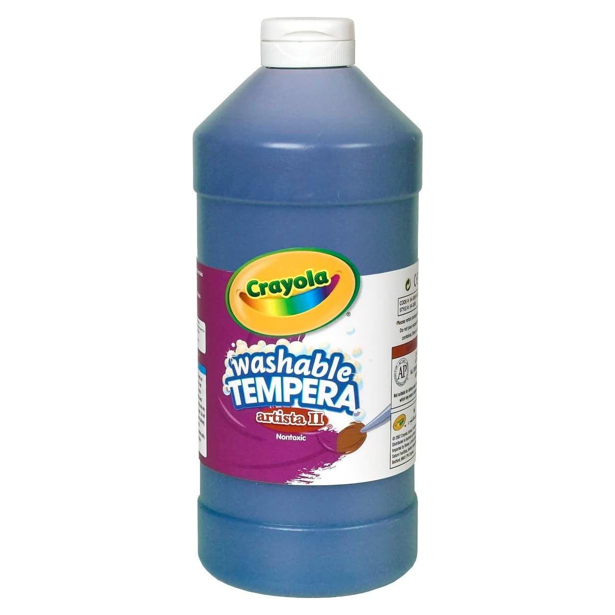Pintura Tempera Lavable Crayola Azul 32 Oz No Tóxica