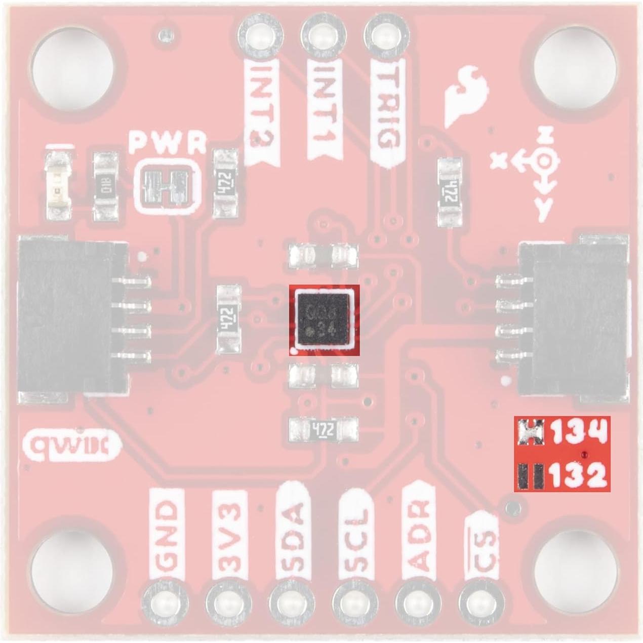 Acelerómetro Digital KX132 SparkFun 3 Ejes 16 bits Qwiic