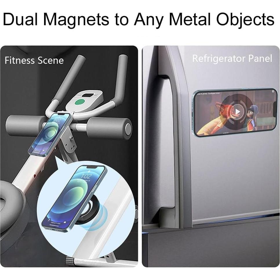 Soporte Magnético Doble Fonessary para Teléfonos Plateado