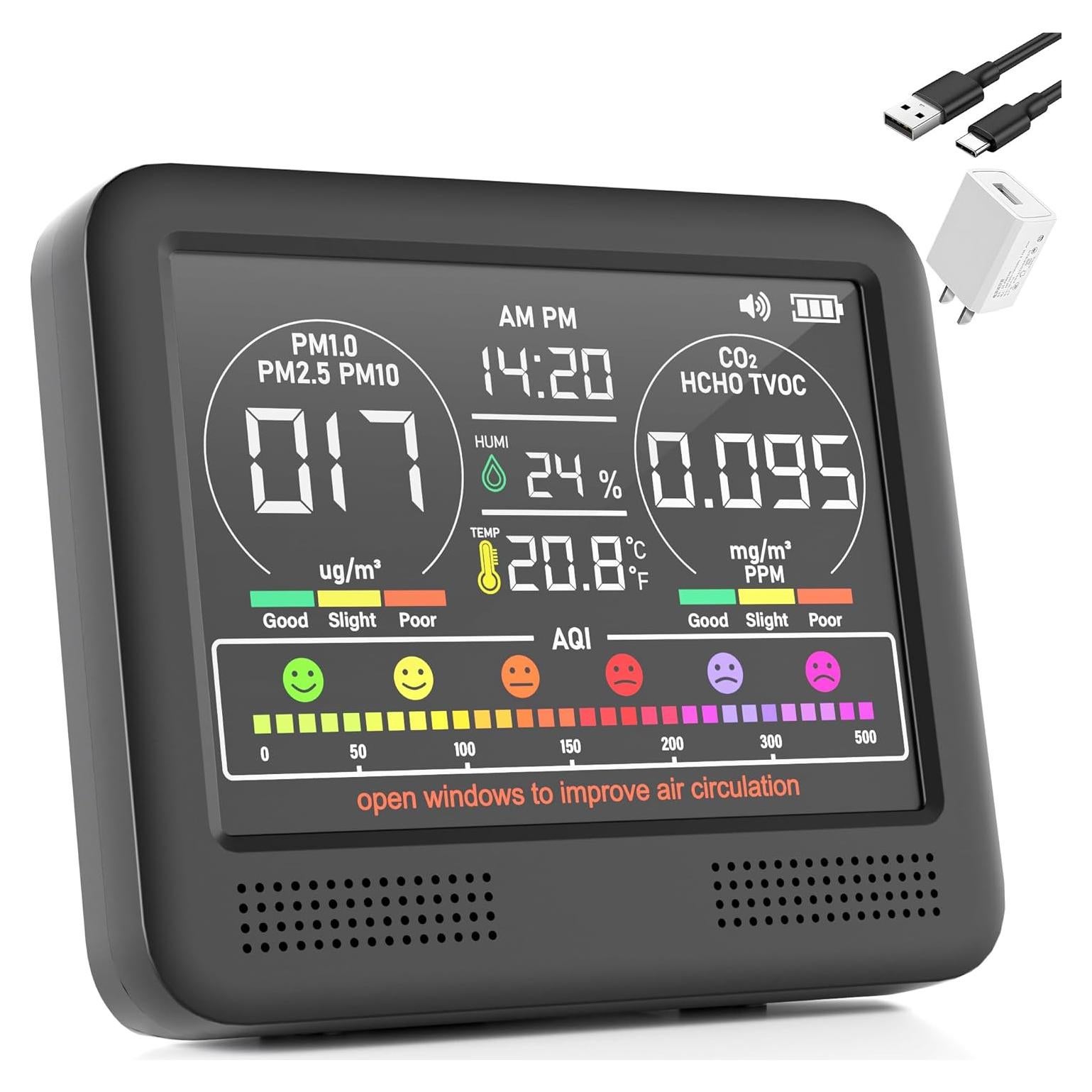 Monitor de Calidad del Aire Xoopon AK23 16-en-1 con Alarma
