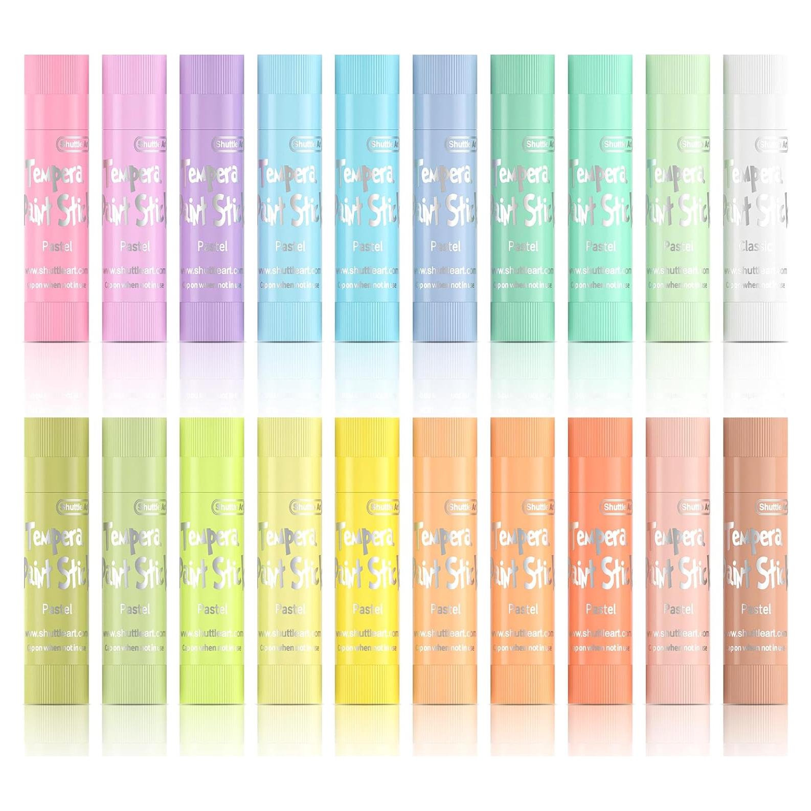 Palitos de Pintura Tempera Shuttle Art 20 Colores Pastel