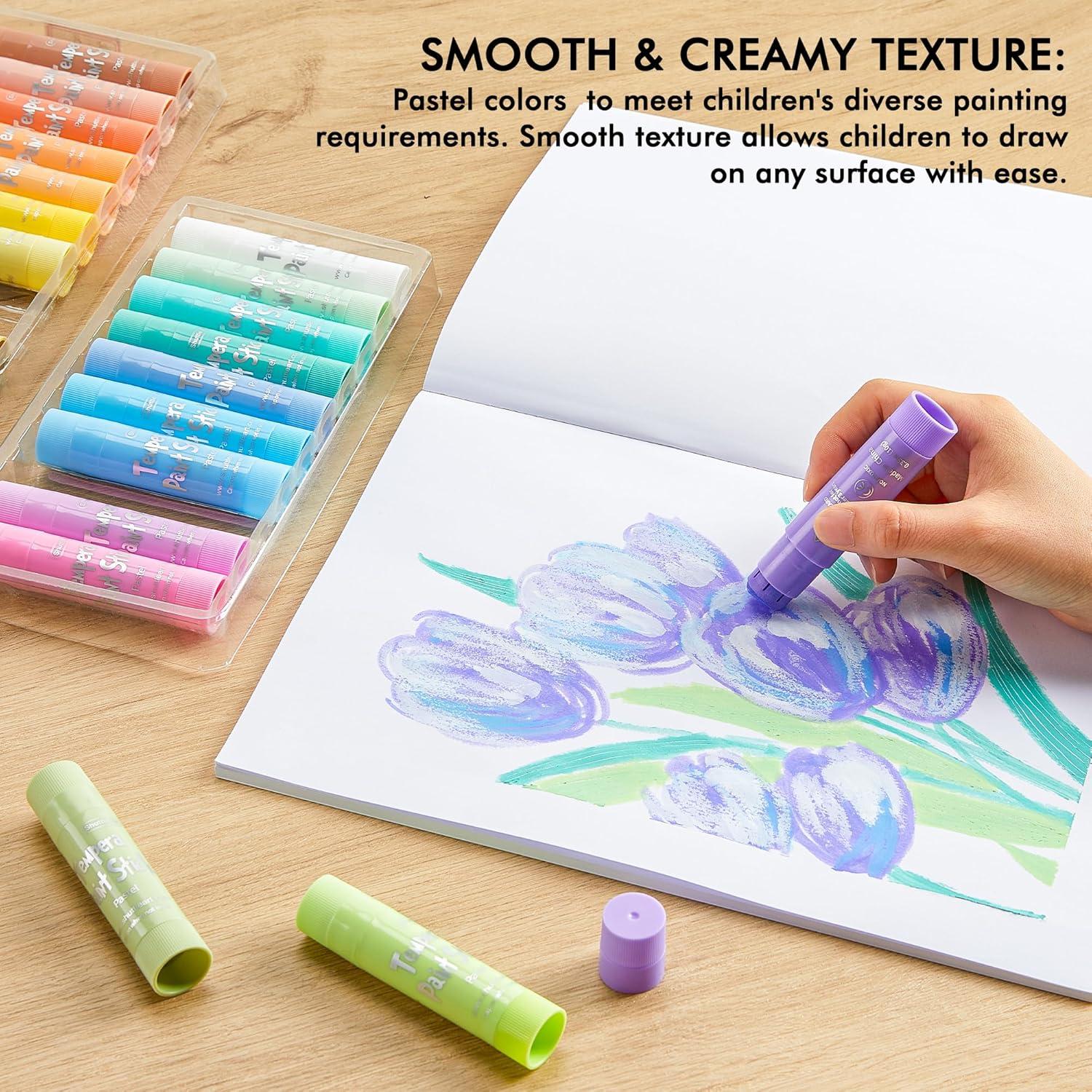 Palitos de Pintura Tempera Shuttle Art 20 Colores Pastel