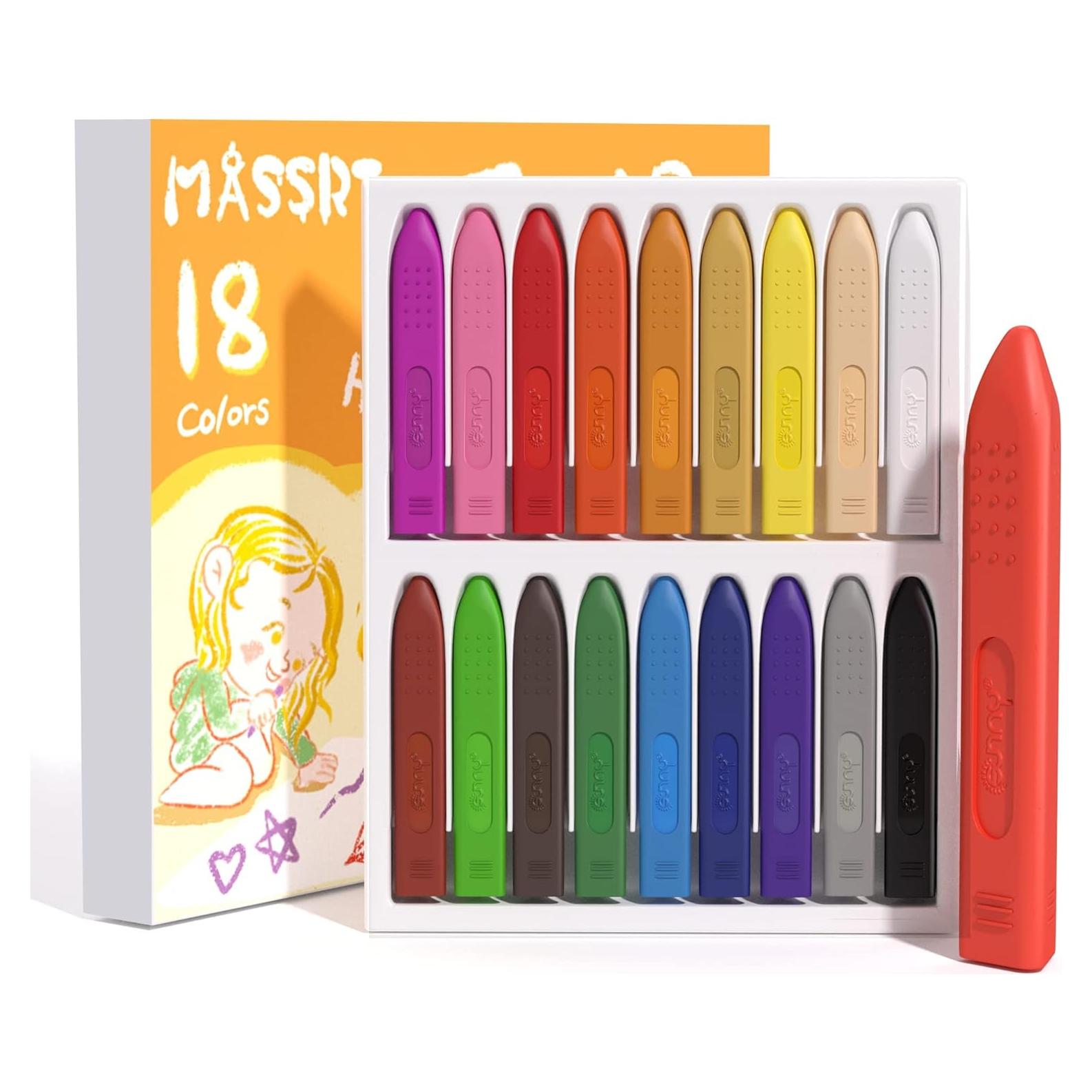 Crayones Jumbo MASSRT Triángulo 18 Colores Irrompibles