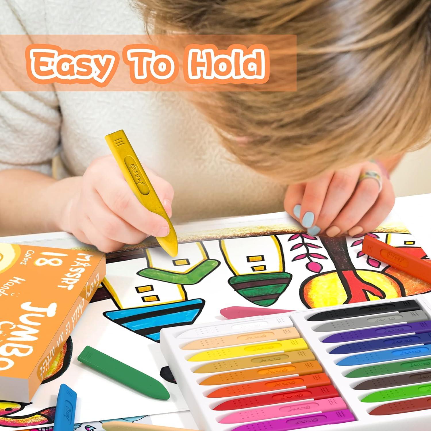 Crayones Jumbo MASSRT Triángulo 18 Colores Irrompibles