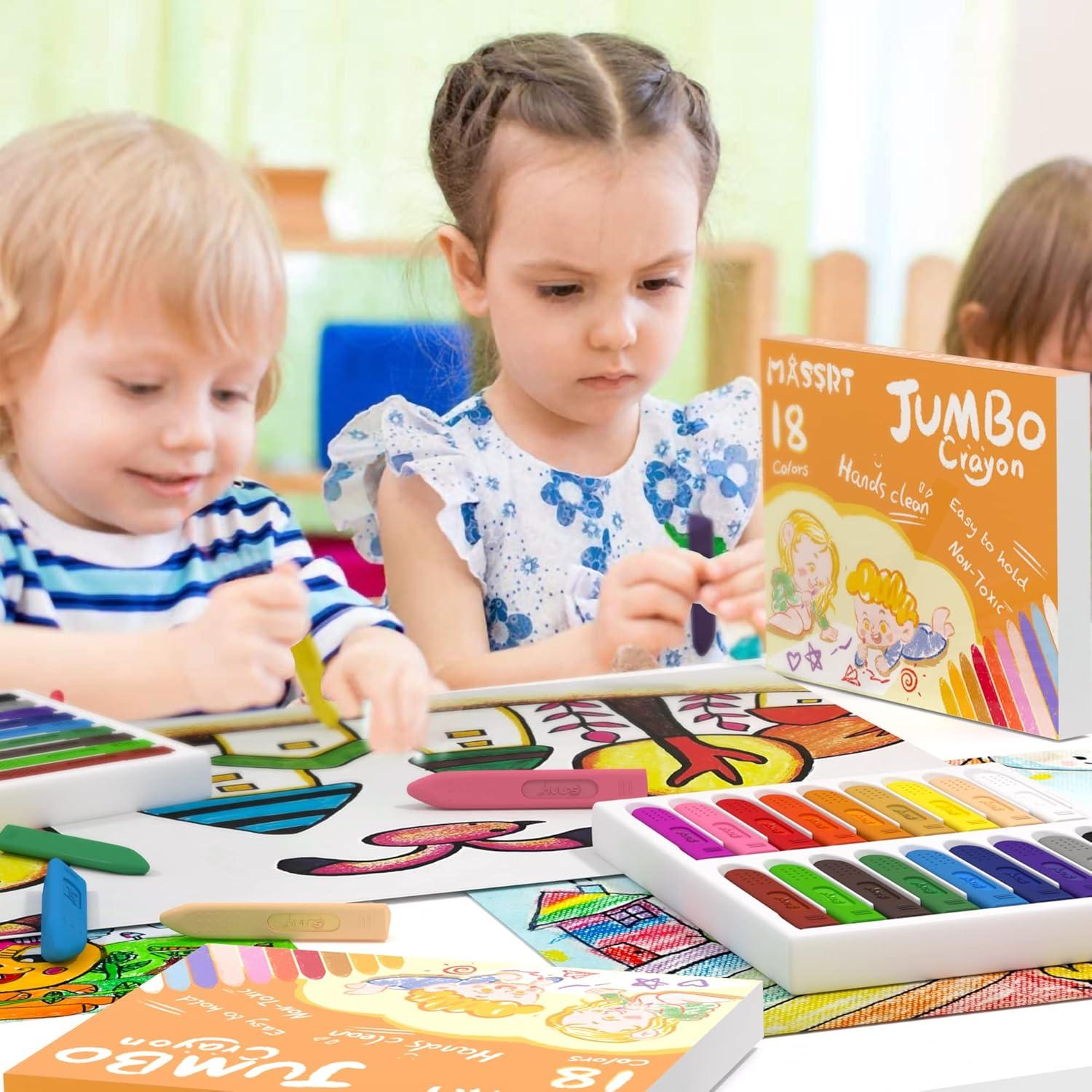 Crayones Jumbo MASSRT Triángulo 18 Colores Irrompibles