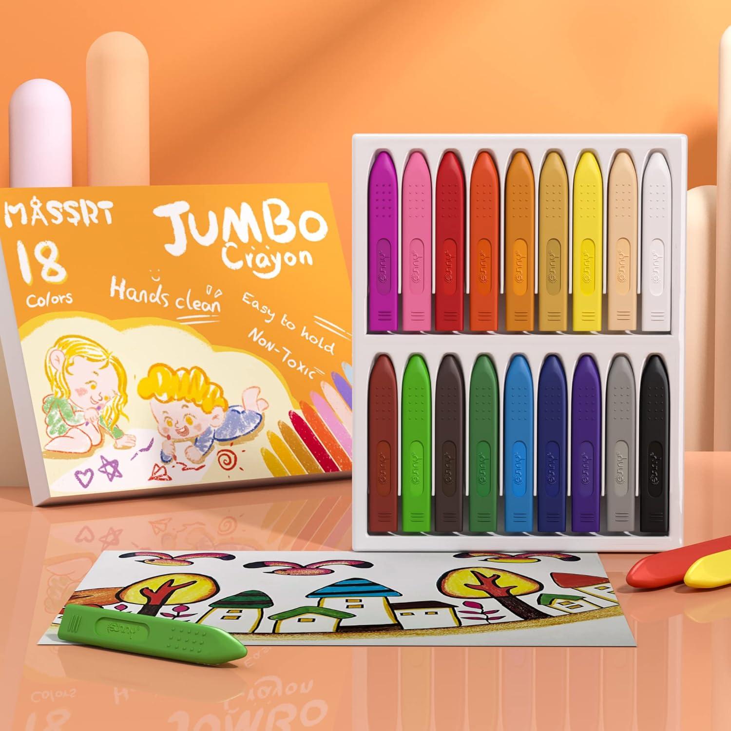 Crayones Jumbo MASSRT Triángulo 18 Colores Irrompibles