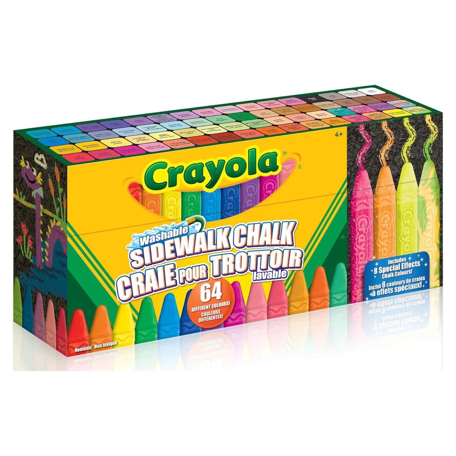Tiza de Acera Lavable Crayola 64 Colores Brillantes