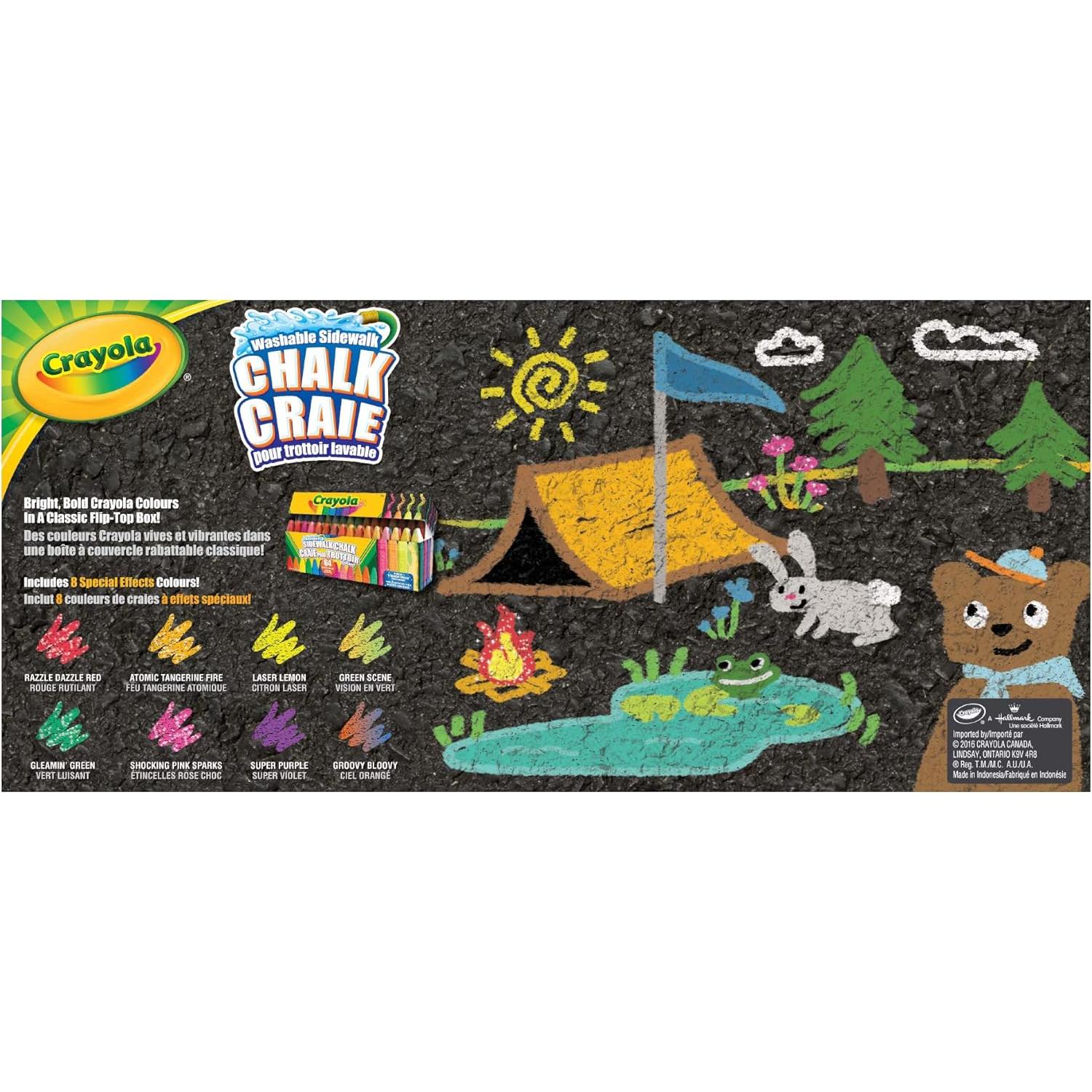 Tiza de Acera Lavable Crayola 64 Colores Brillantes