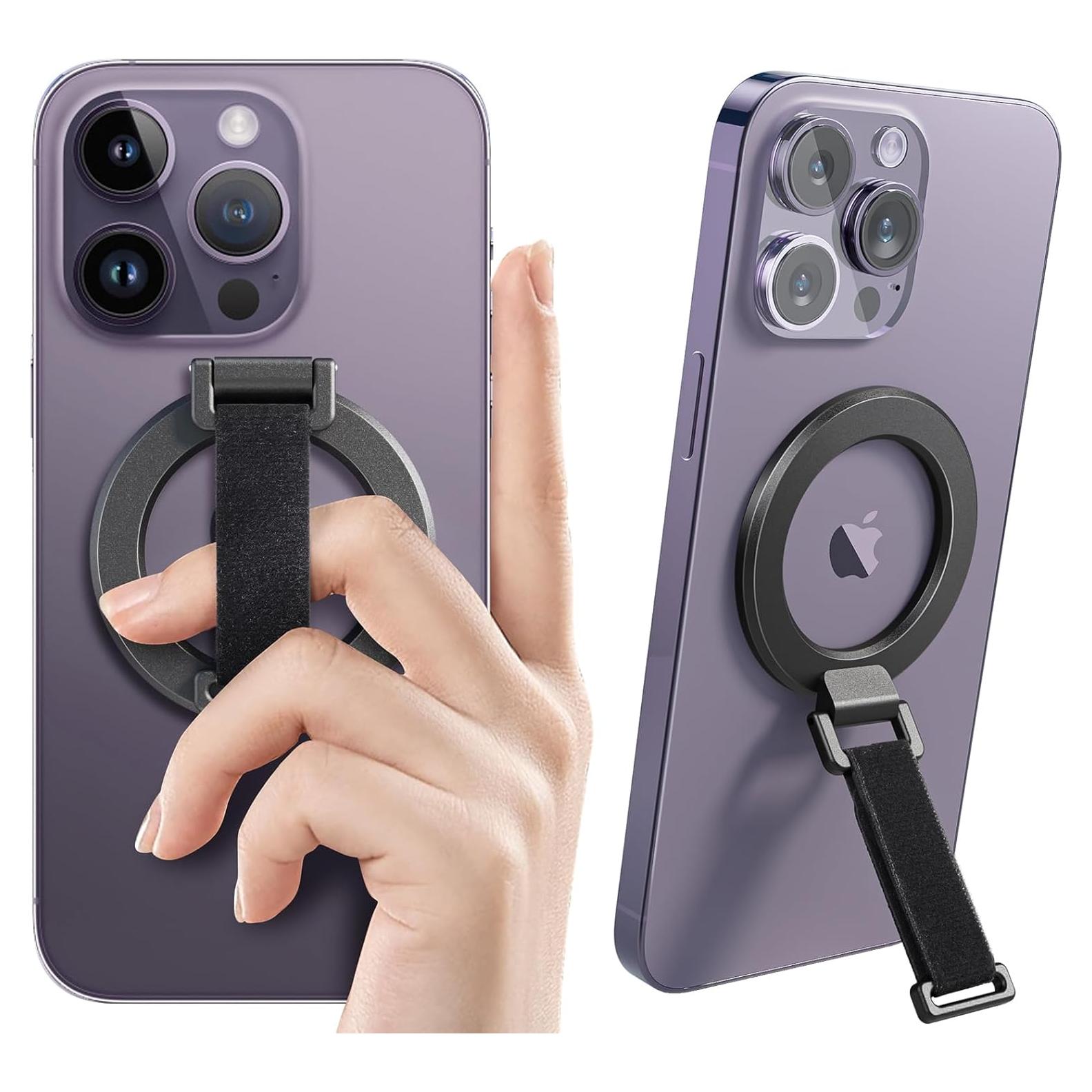 Agarre MagSafe SUPERONE con Correa para Dedo - Negro